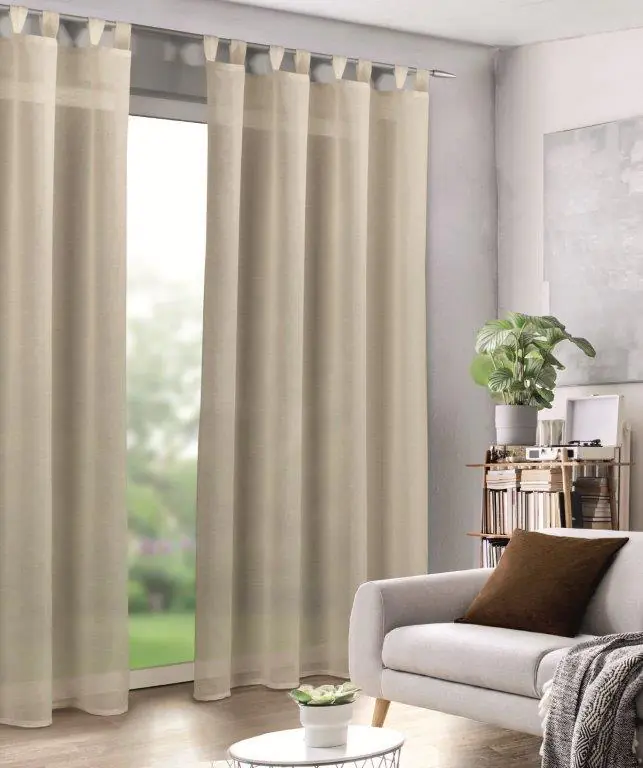 Sehlbach Schlaufenschal mit Gardinenband 135 x 245 cm creme