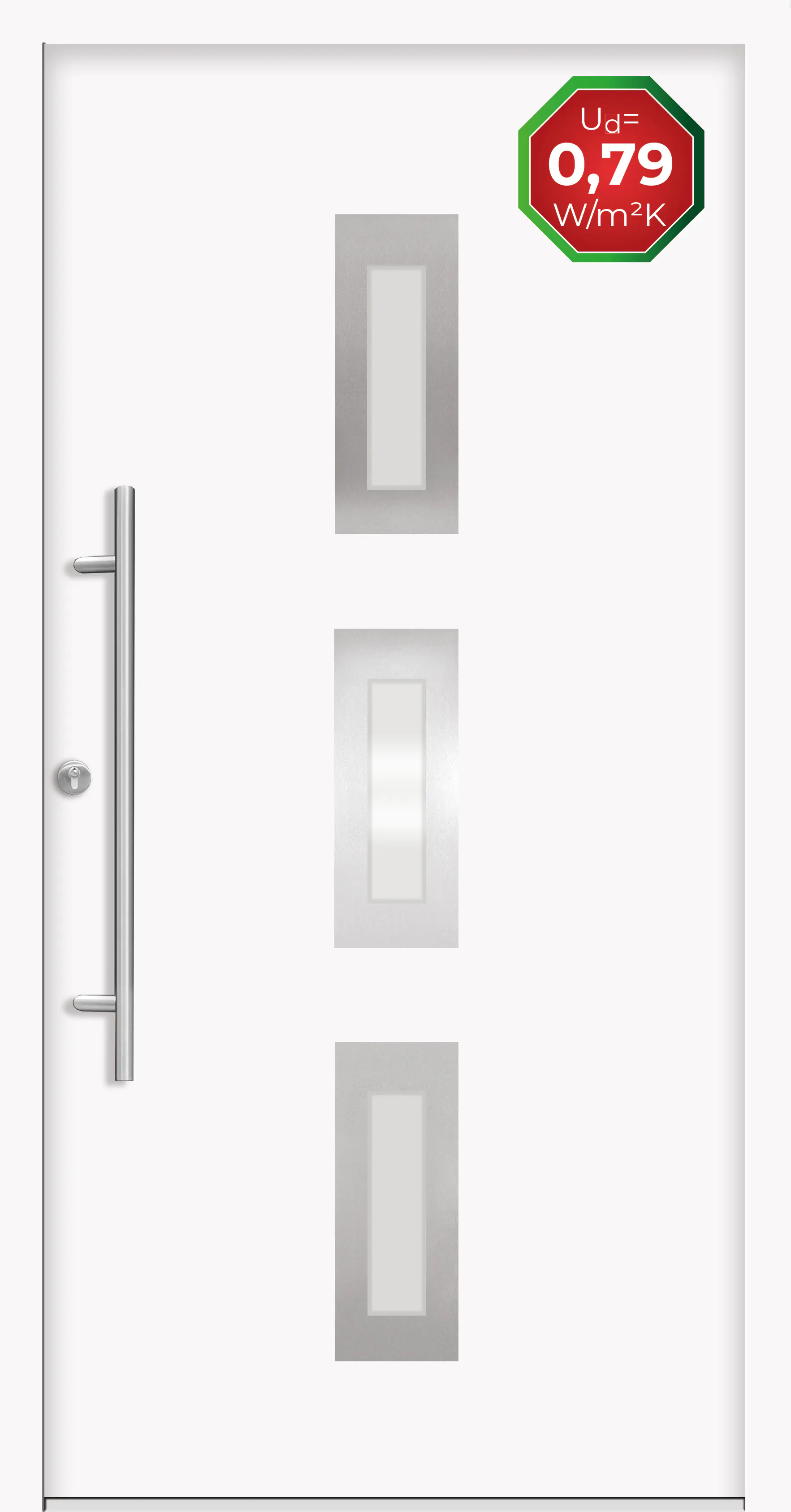 Splendoor Haustür Passivedoor Premium B02 Weiß DIN Links 110 x 210 cm