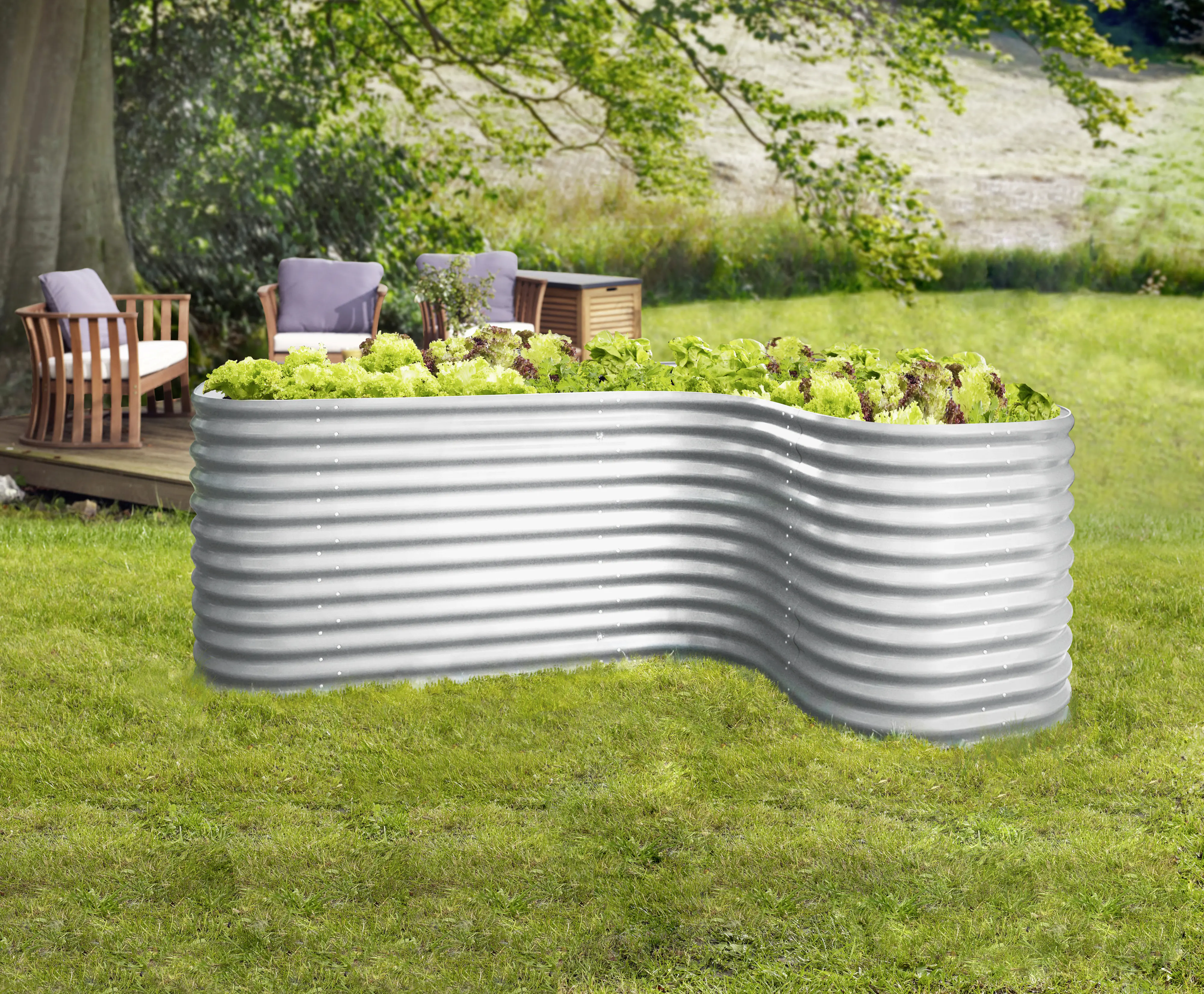 Vitavia Erweiterung Curve zu Hochbeet 858 86 cm aluminium