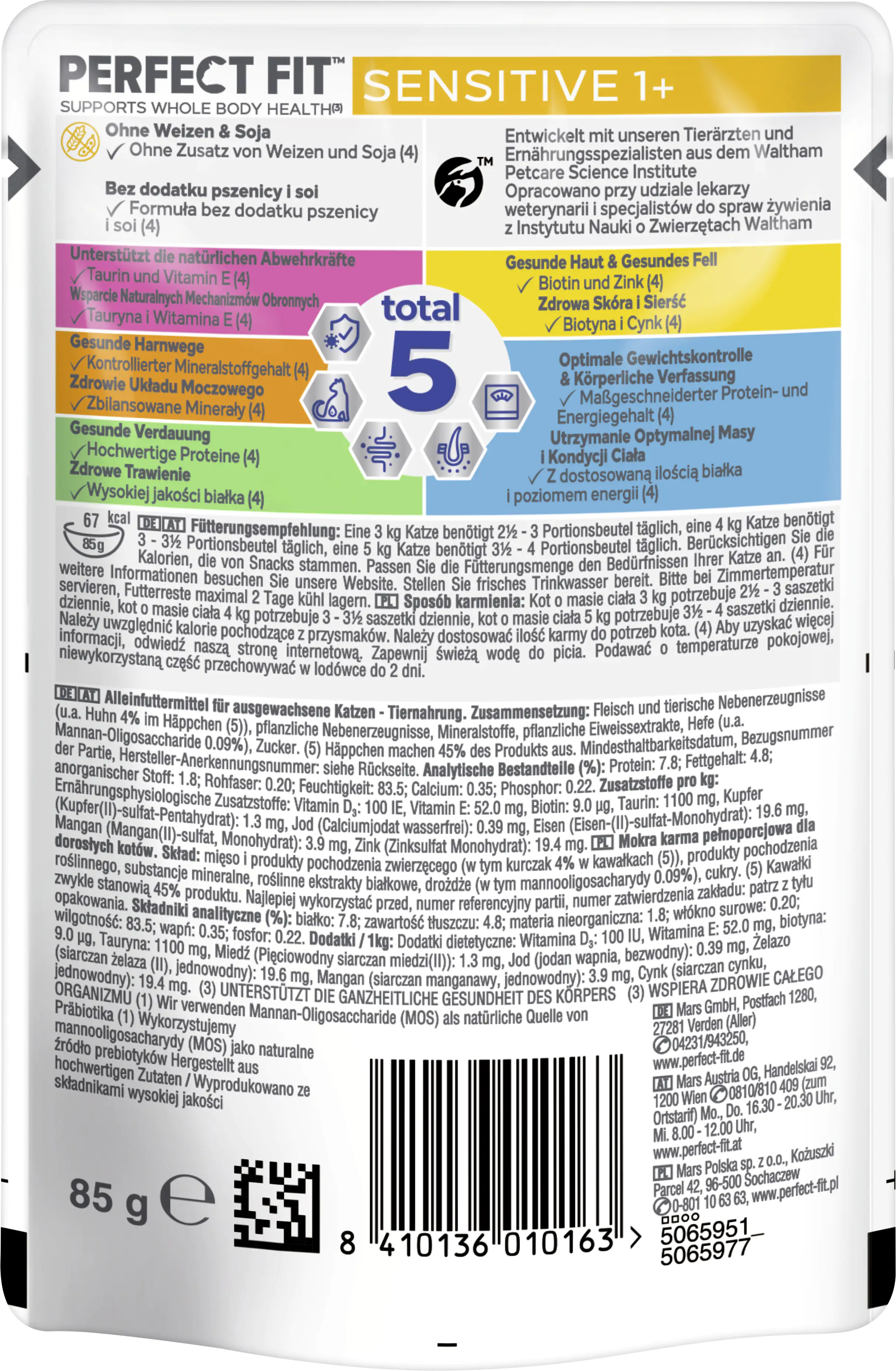 Perfect Fit Katzenfutter Sensitive mit Huhn Portionsbeutel à 85 g