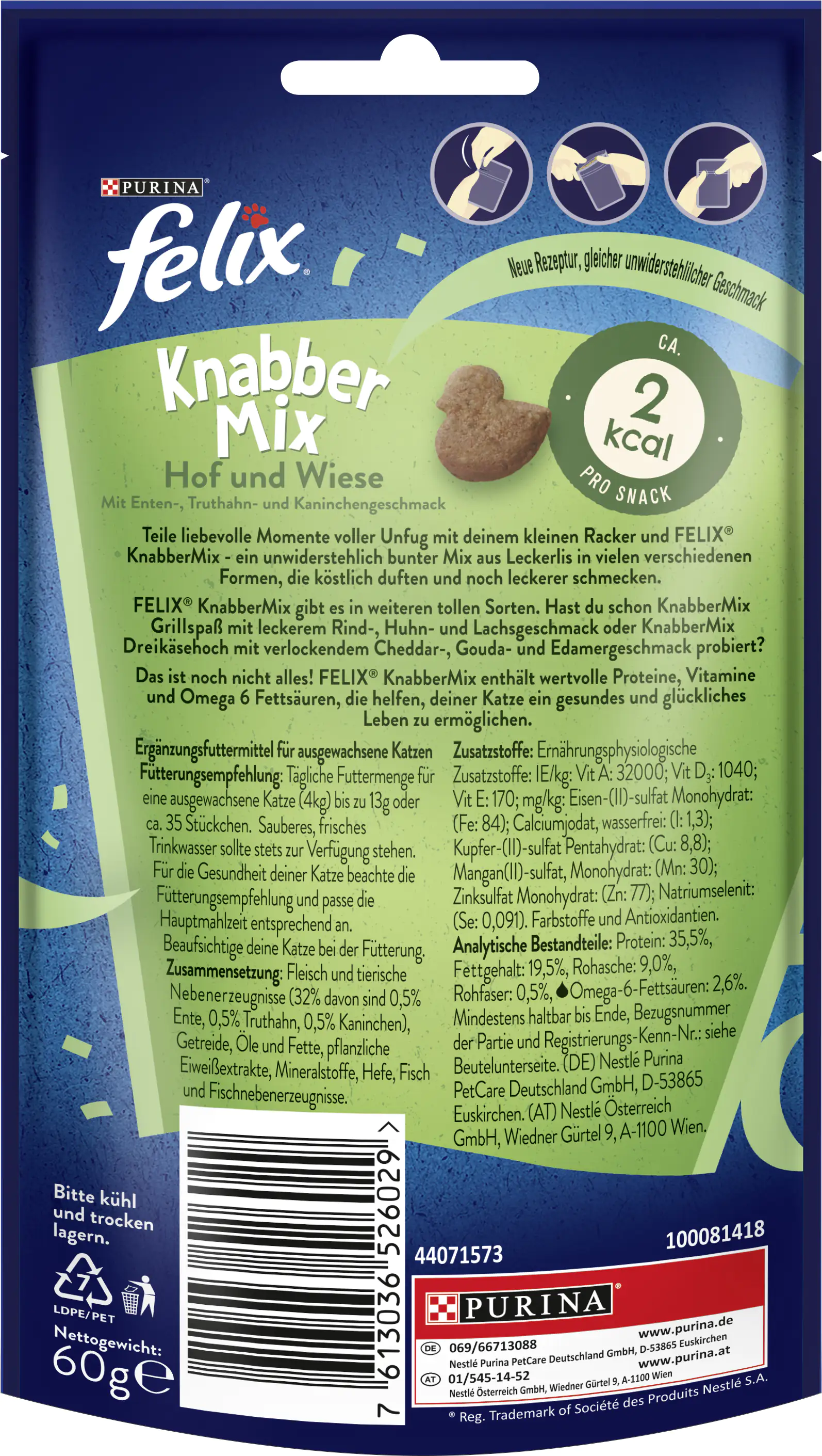 Felix Knabbermix Katzensnack Hof & Wiese 45g