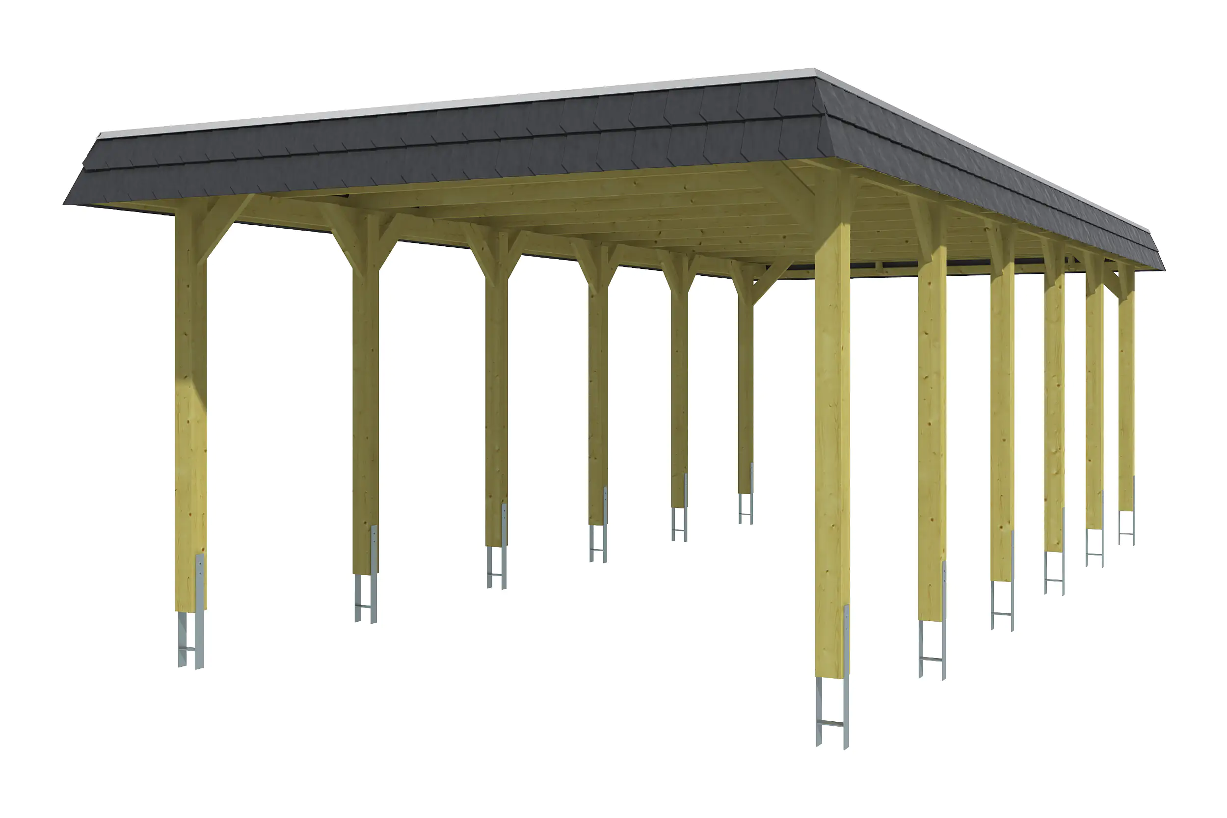 4018211034215_02 SKAN HOLZ Carport Spreewald 396 x 893 cm mit EPDM-Dach