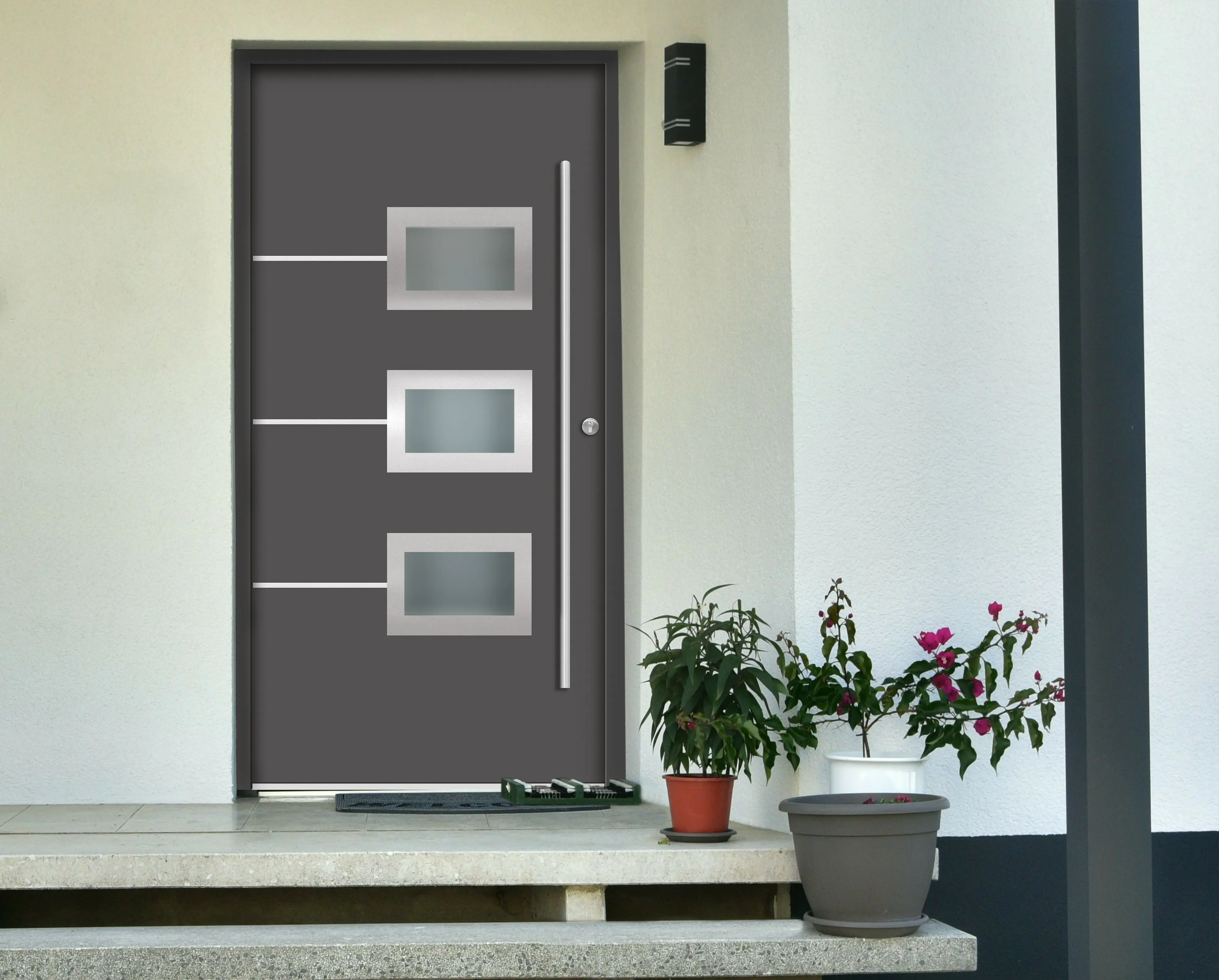 Splendoor Haustür Passivedoor Premium B03 Anthrazit DIN Rechts 100 x 210 cm
