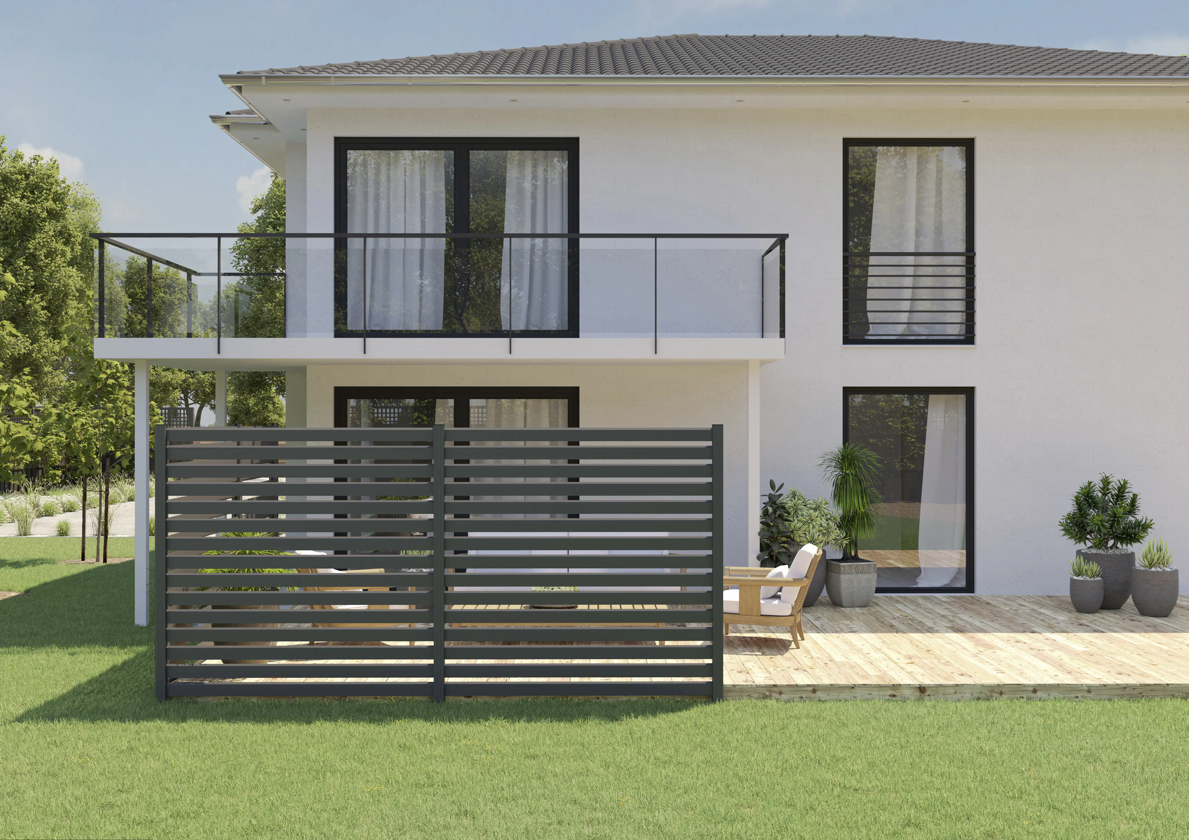 Ambiente Alu-Zaun Rhombus 90 MAXI B x H: 120 cm x 180 cm 22 mm stark