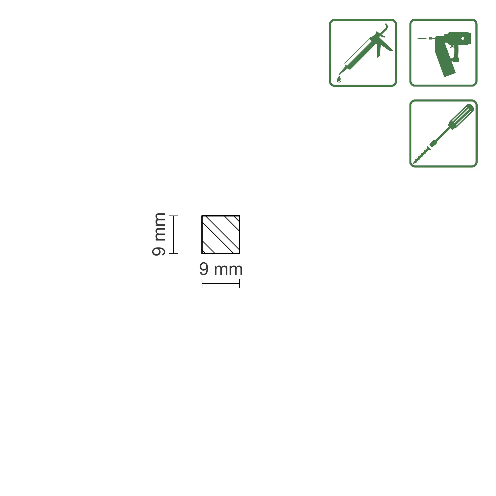 FN Neuhofer Flachleiste 100 cm 9 x 9 mm Fichte/Kiefer