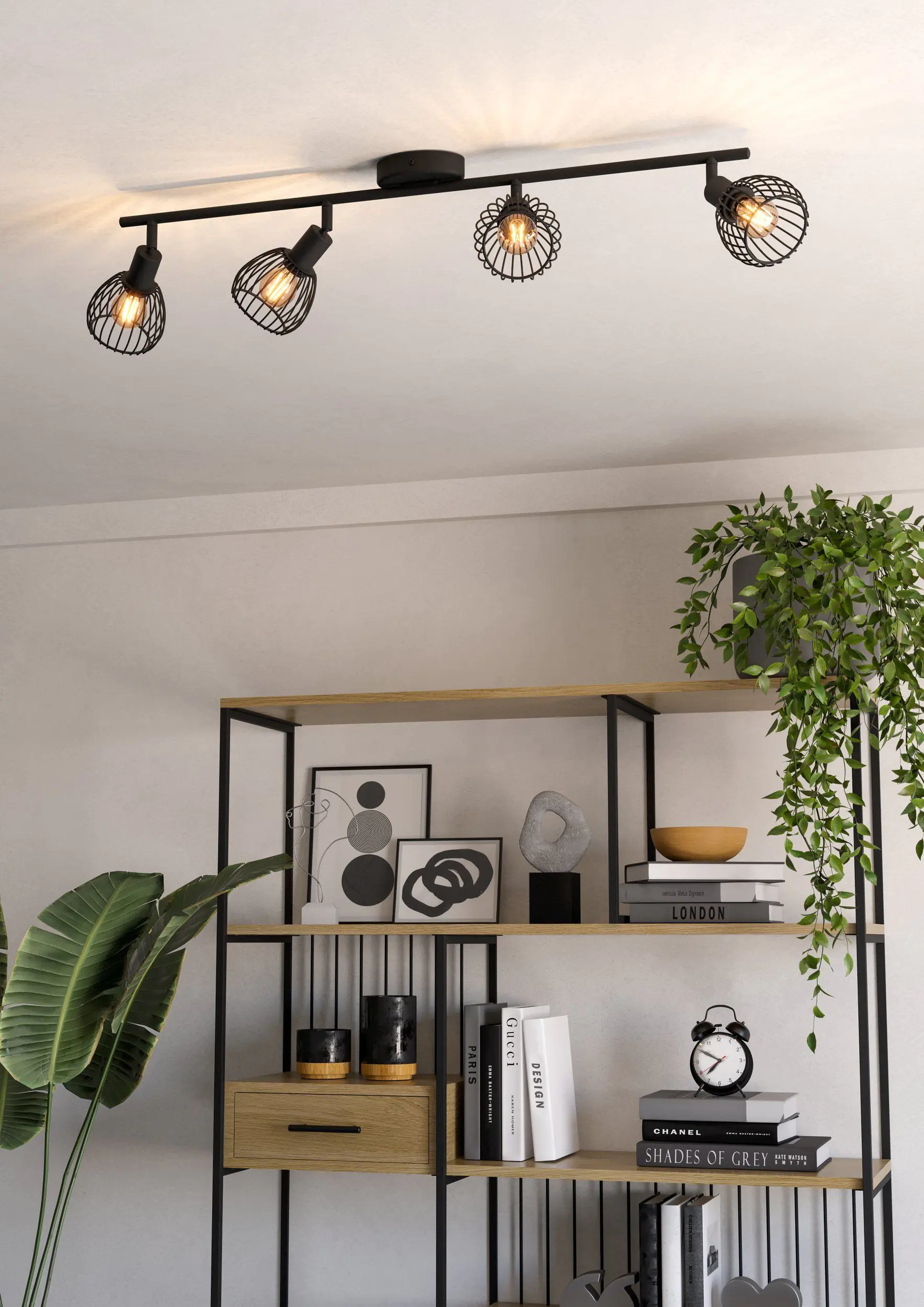 Eglo 4er Spot Sonnino schwarz 78 x 10 cm E14