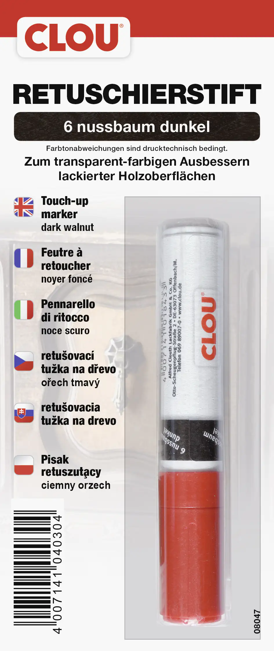 Clou Retuschierstift nussbaum-dunkel Clou Retuschierstift nussbaum-dunkel