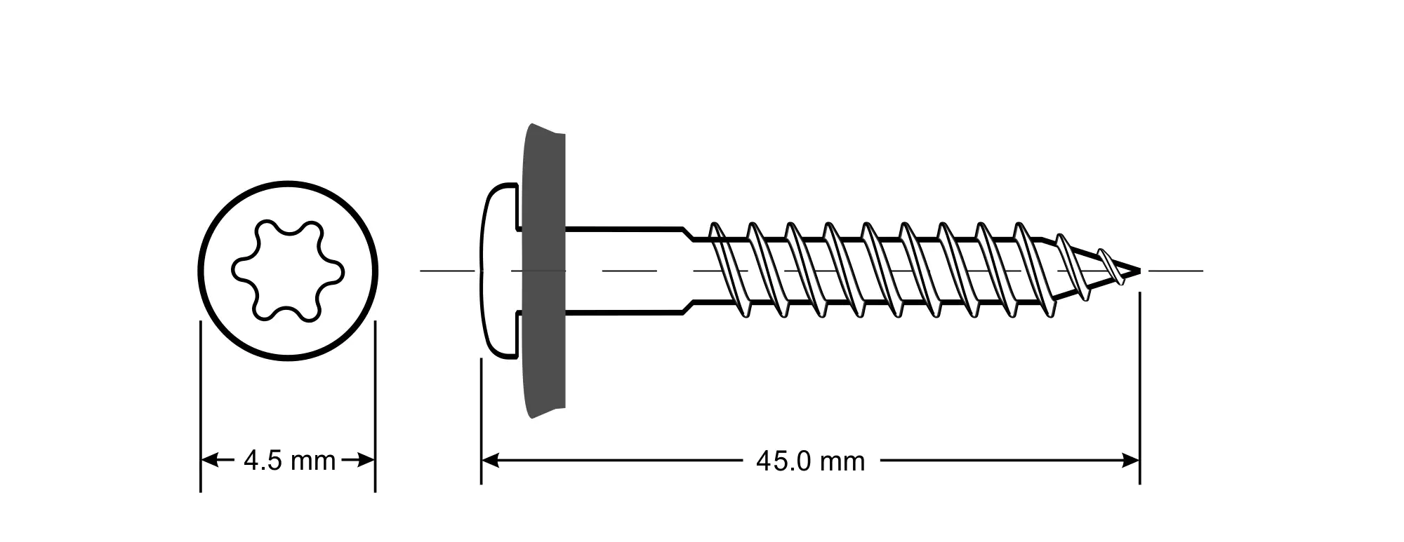 Primaster Spenglerschrauben TX20 Ø 4,5 x 45 mm 200 Stück Primaster Spenglerschrauben TX20 Ø 4,5 x 45 mm 200 Stück