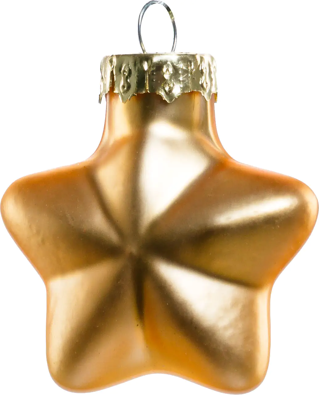 2076601538615_03 TrendLine Weihnachtskugeln Glas-Sterne 4 cm gold 12 Stück