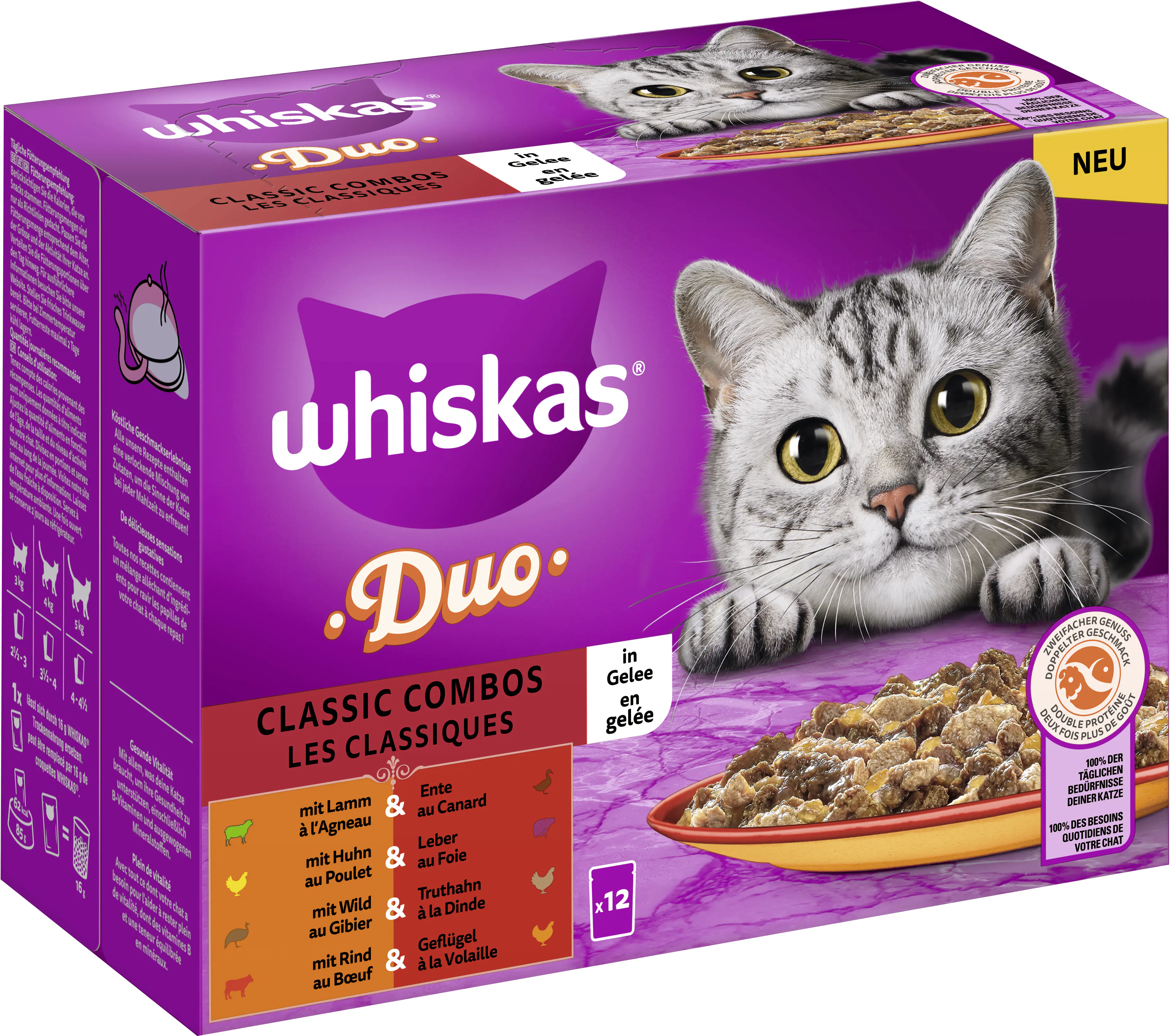 Whiskas Multipack Duo Classic Combos in Gelee Katzenfutter 12 x 85 g