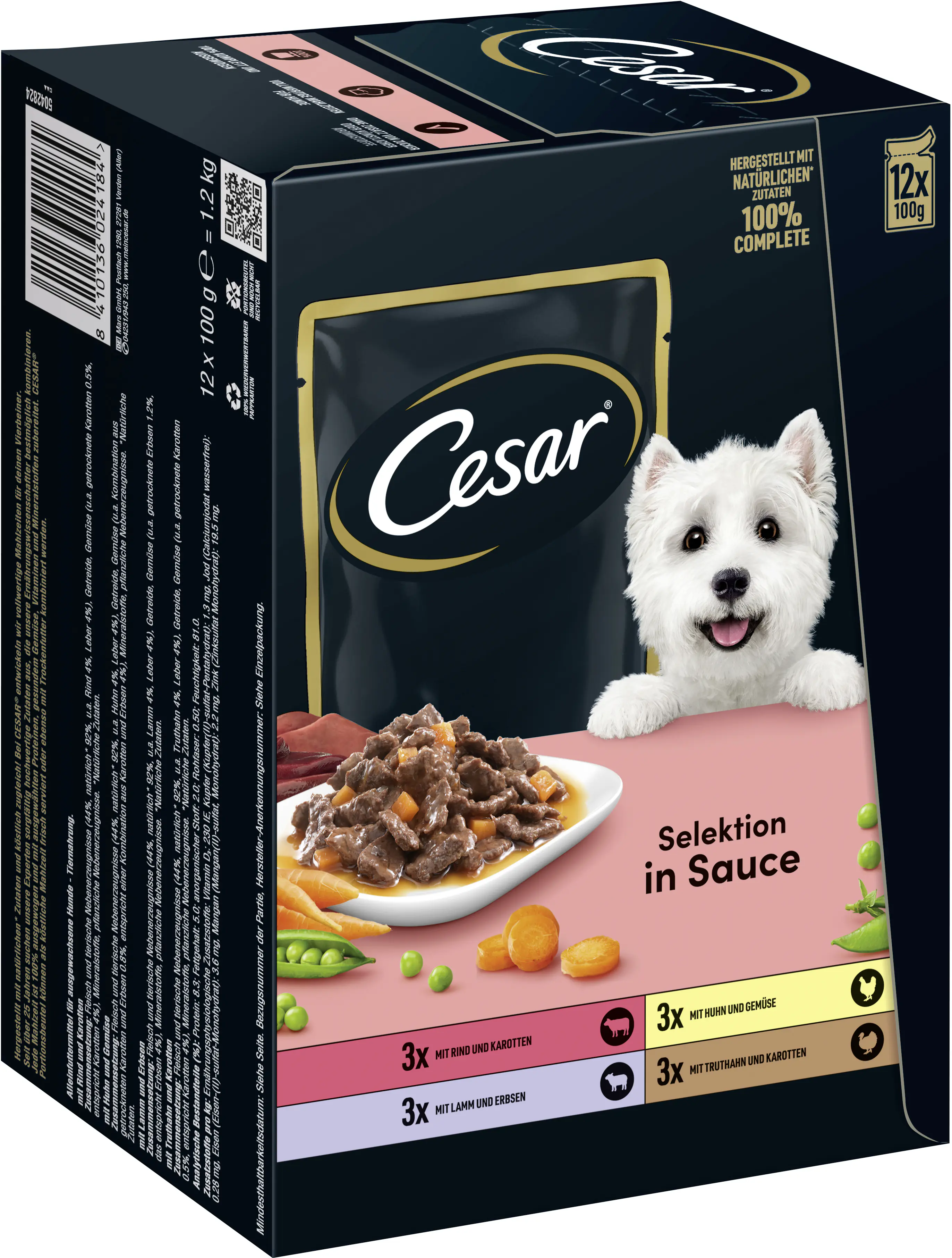 Cesar Hundenassfutter Adut 12 x 100 g in Sauce mit Fleisch
