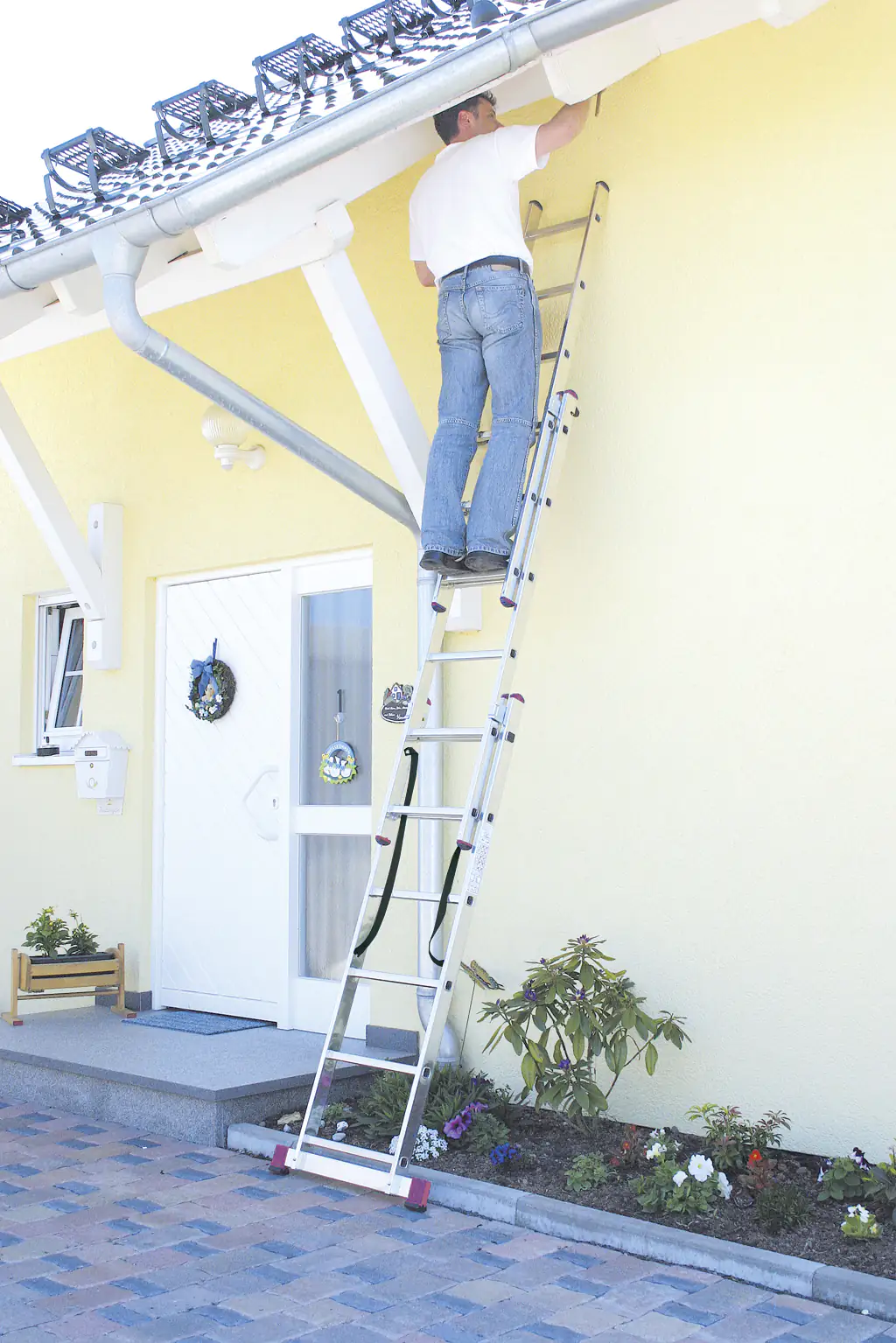 Krause Aluminium-Vielzweckleiter CORDA mit Treppenfunktion 4,55 m