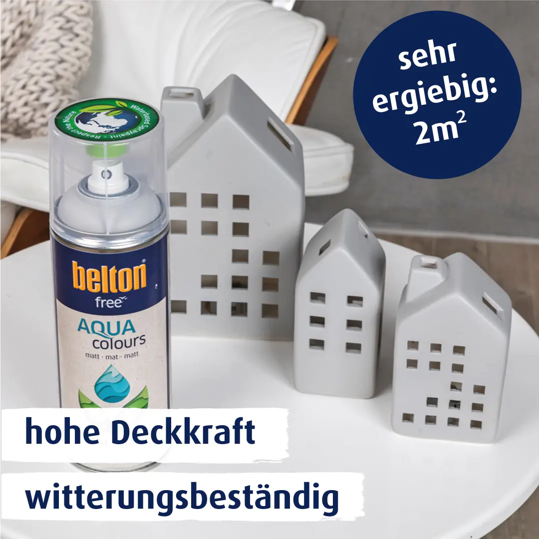 belton free Lackspray AQUAcolours 400 ml lichtgrau matt