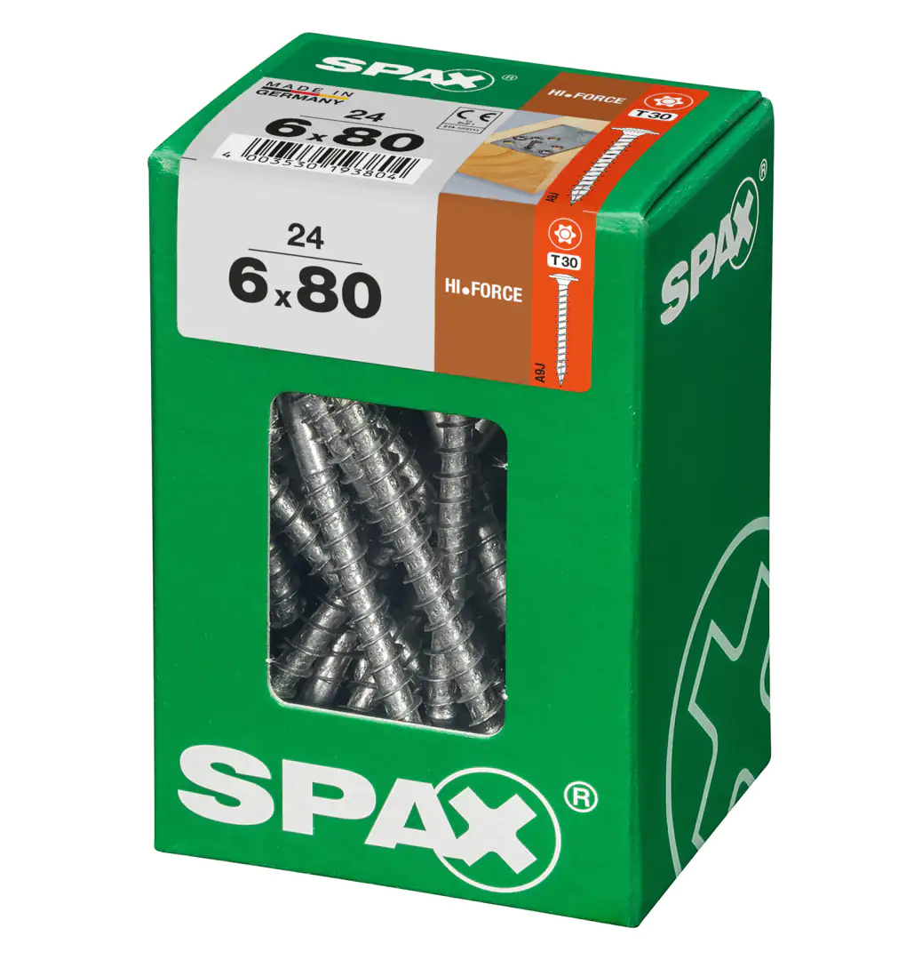 Spax Holzbauschrauben 6.0 x 80 mm TX 30 - 24 Stk.