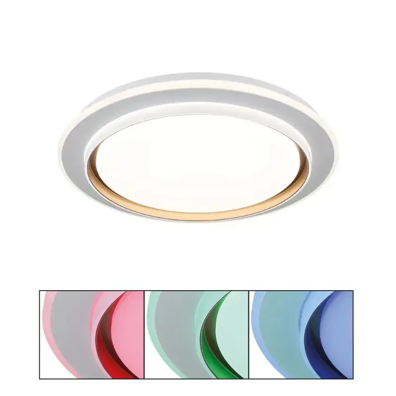 Globo Deckenleuchte Janice 49 x 7 cm (Ø x H) weiß matt RGB