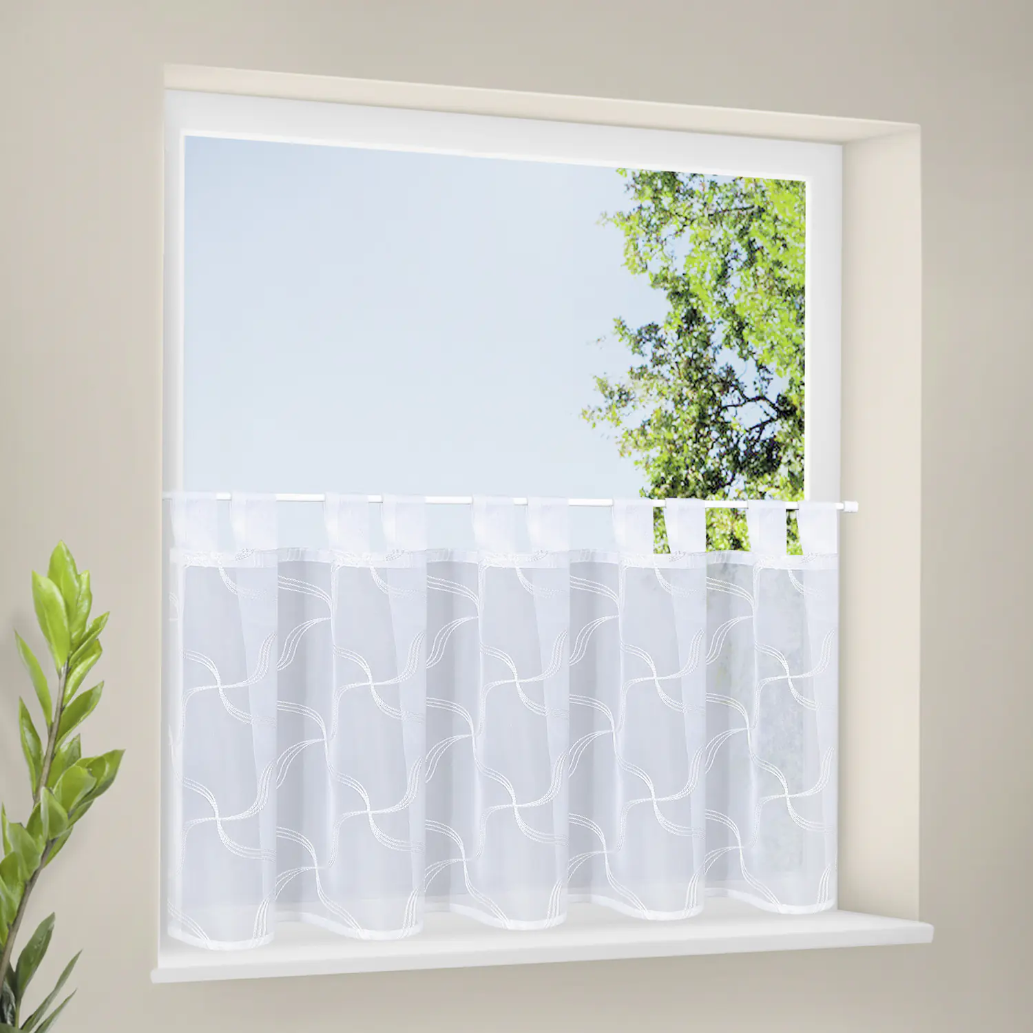 Schlaufenpanneau weiß 150 x 50 cm