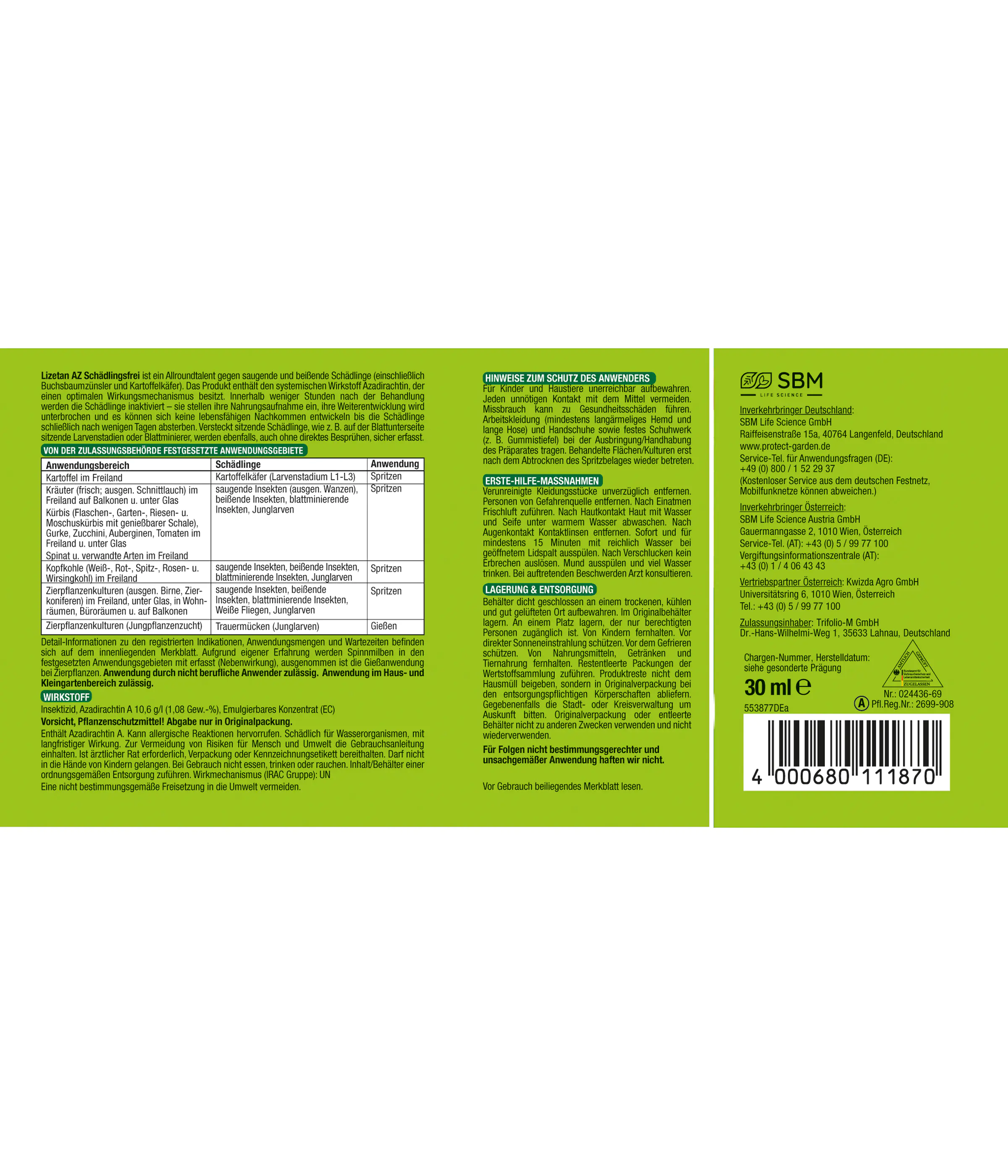 Protect Garden Lizetan AZ Schädlingsfrei 30 ml Protect Garden Lizetan AZ Schädlingsfrei 30 ml