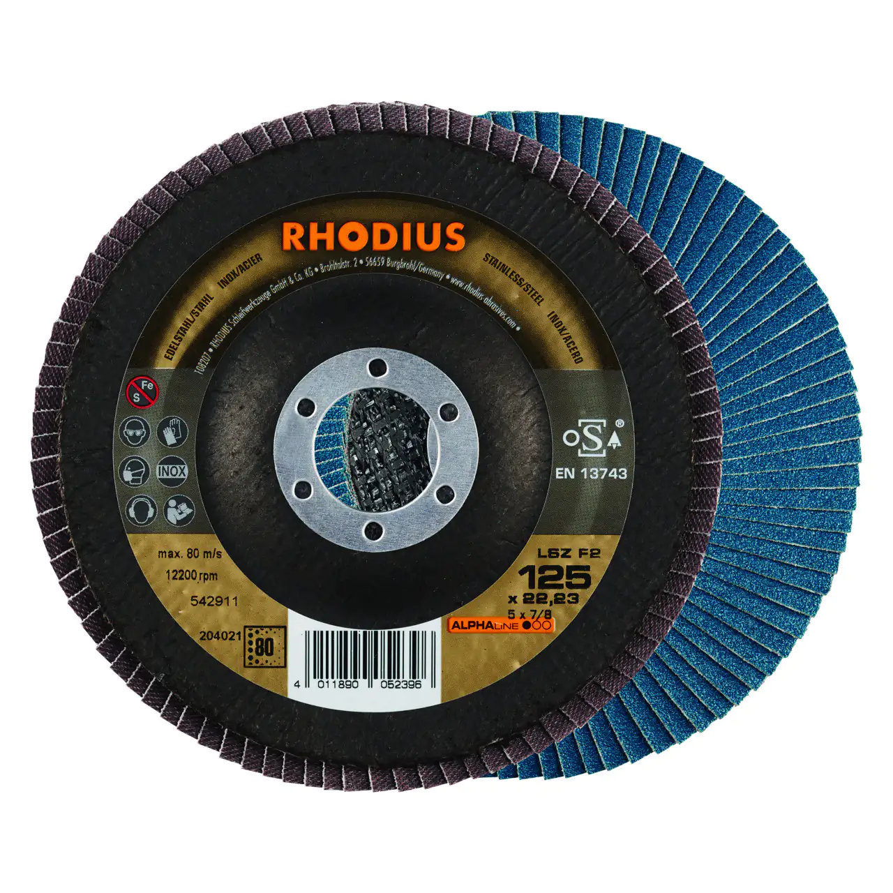 Rhodius Schleifscheibe LSZ F2 K80 Stahl Ø 125 mm Bohrung 22,23 mm 5 Stück Rhodius Schleifscheibe LSZ F2 K80 Stahl Ø 125 mm Bohrung 22,23 mm 5 Stück