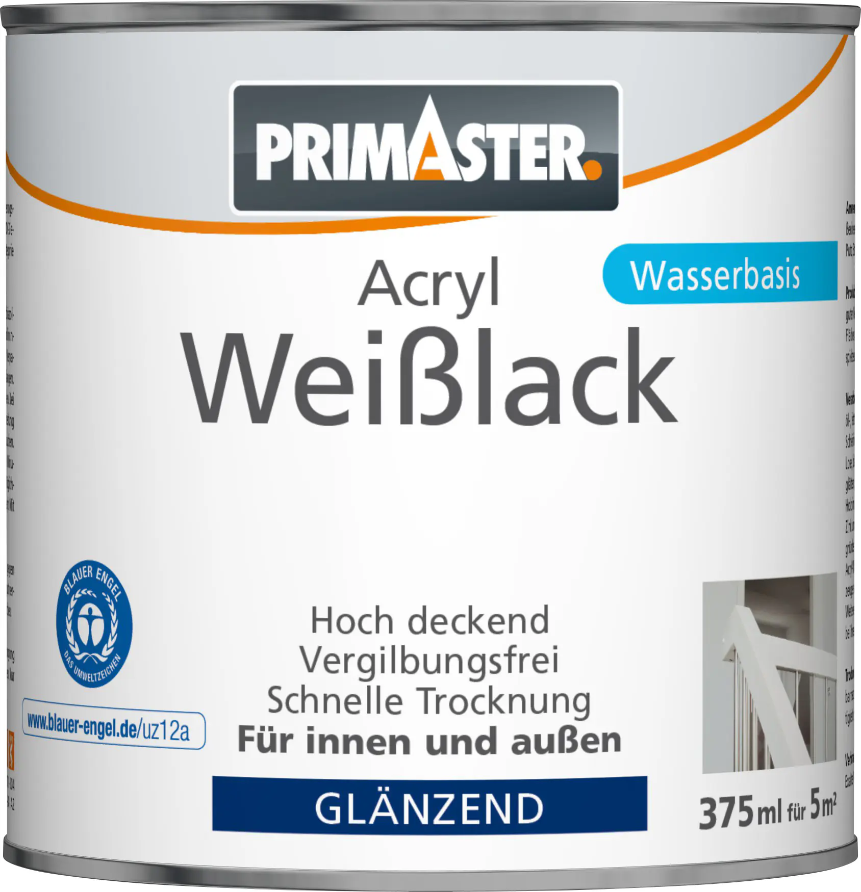 Primaster Acryl Weißlack 375 ml glänzend