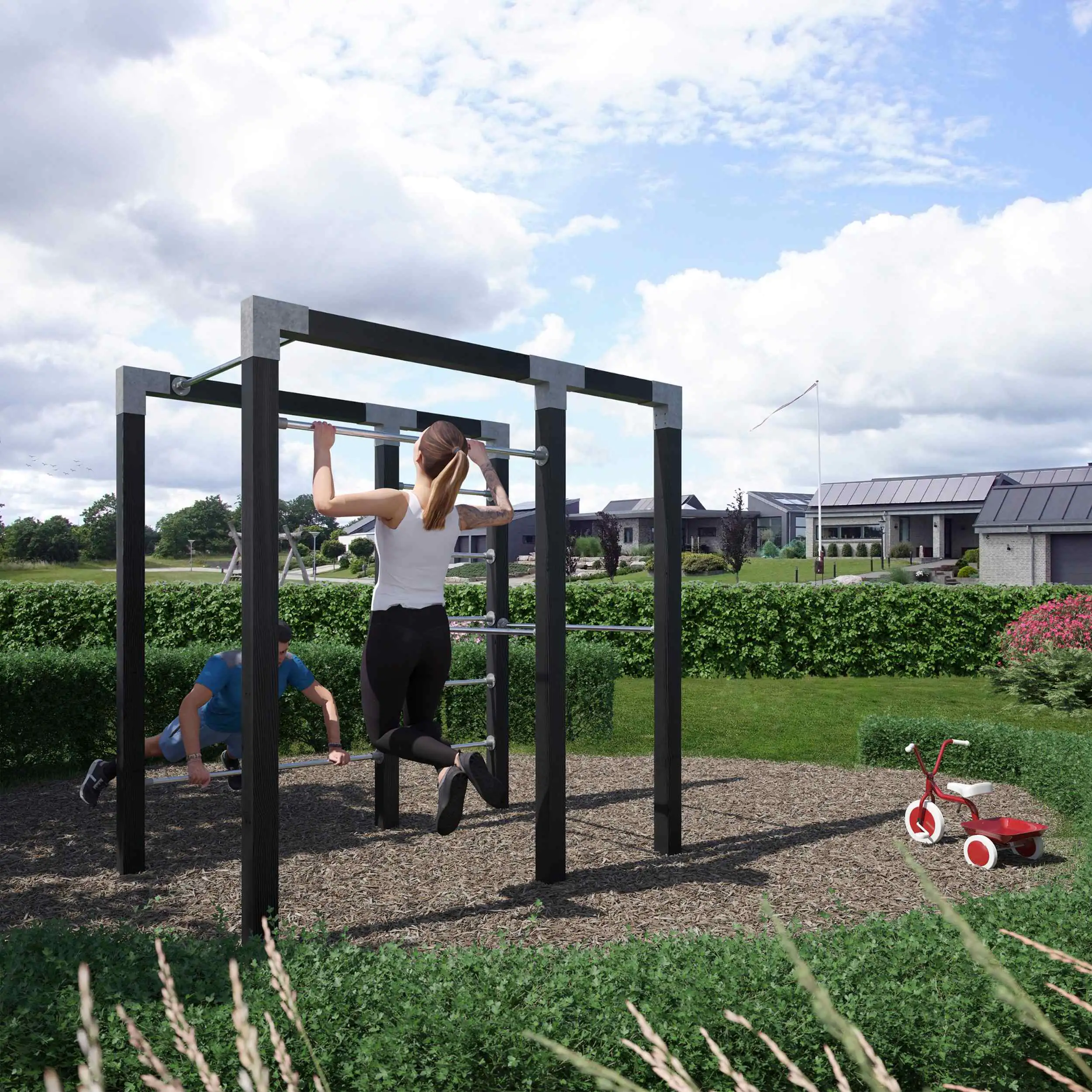 Plus Outdoor Fitness Modell 2 138 x 220 x 210 cm schwarz