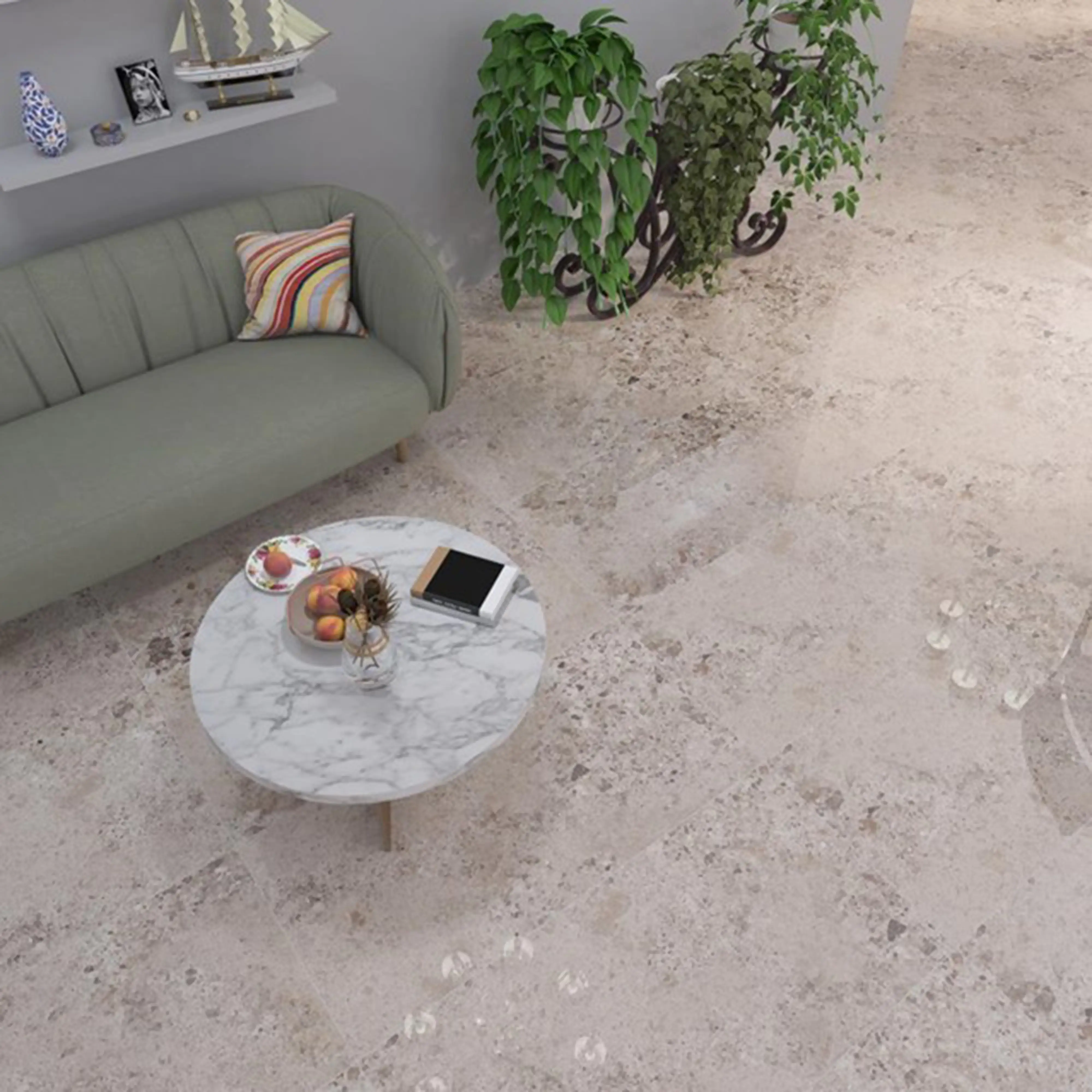 Wand- und Bodenfliese Feinsteinzeug Pearl Gems 60 x 120 cm beige