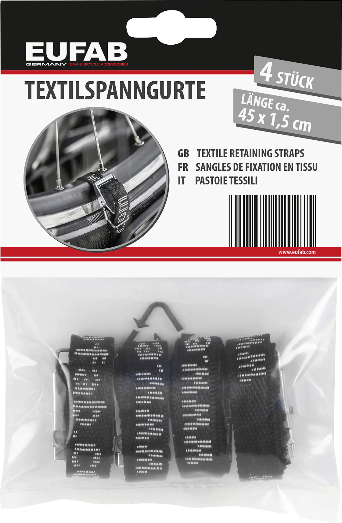 EUFAB Textilspanngurte 45 cm 4 Stück