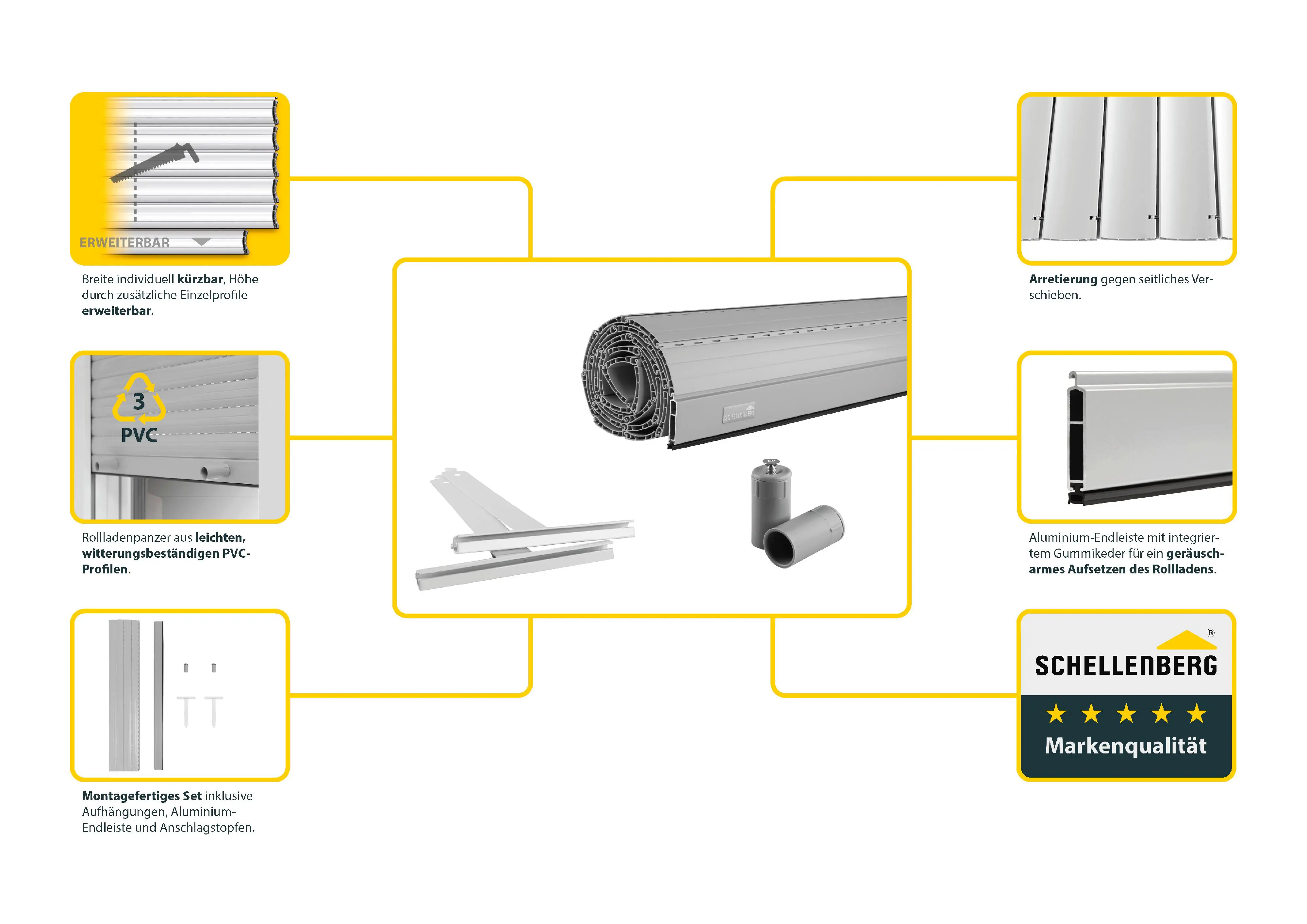 Schellenberg Rollladenpanzer Mini, grau, 80 x 100 cm