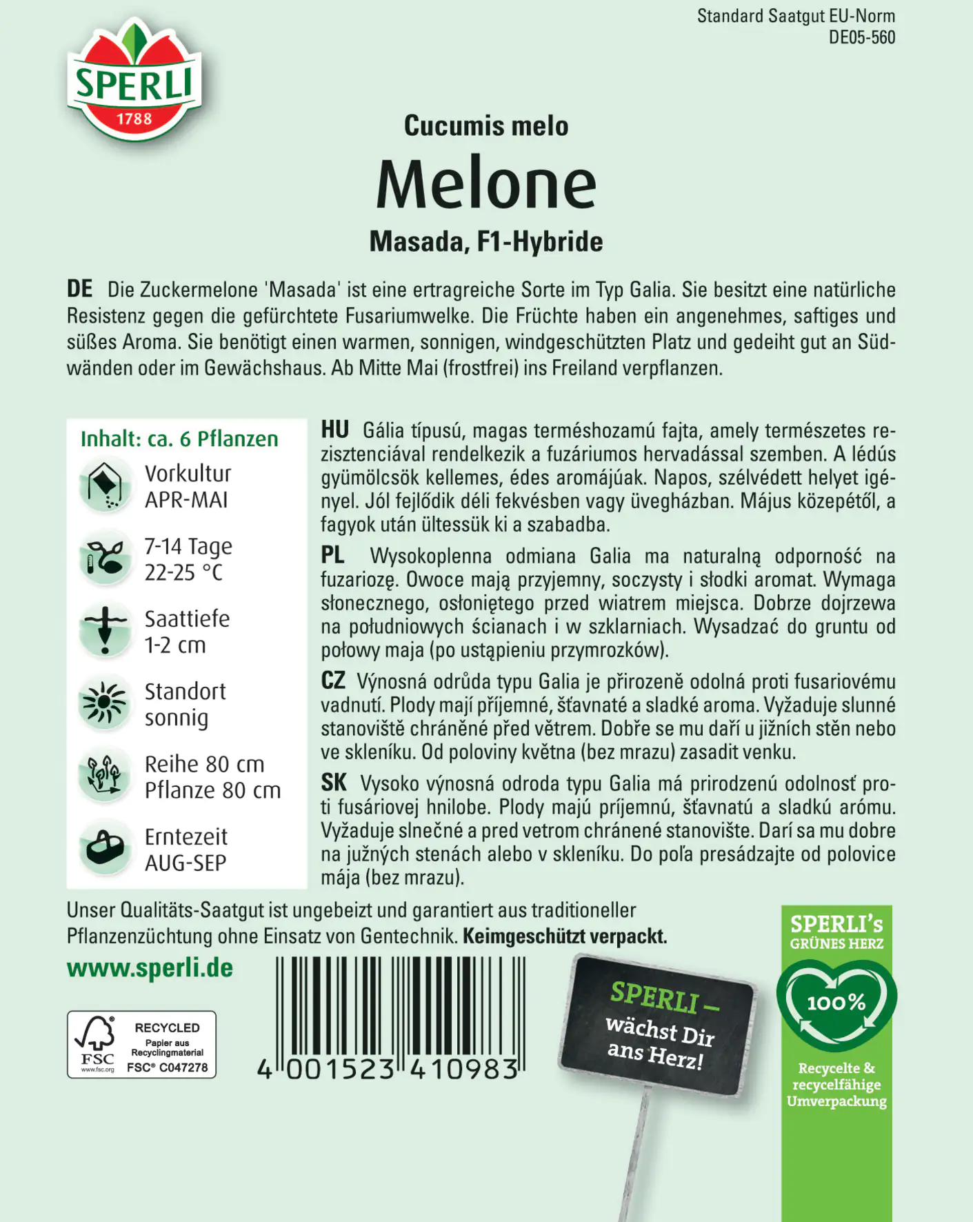 Sperli Zuckermelone Masada F1