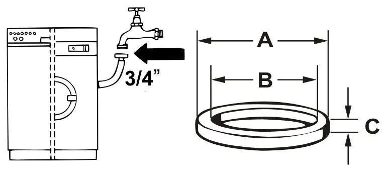 Cornat PVC-Dichtung mit Sieb für einen Maschinenzulauf