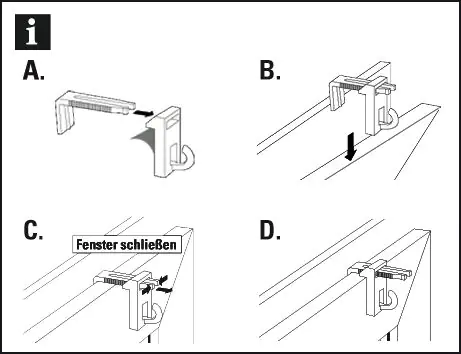 Gardinia Klemmträger mit Haken