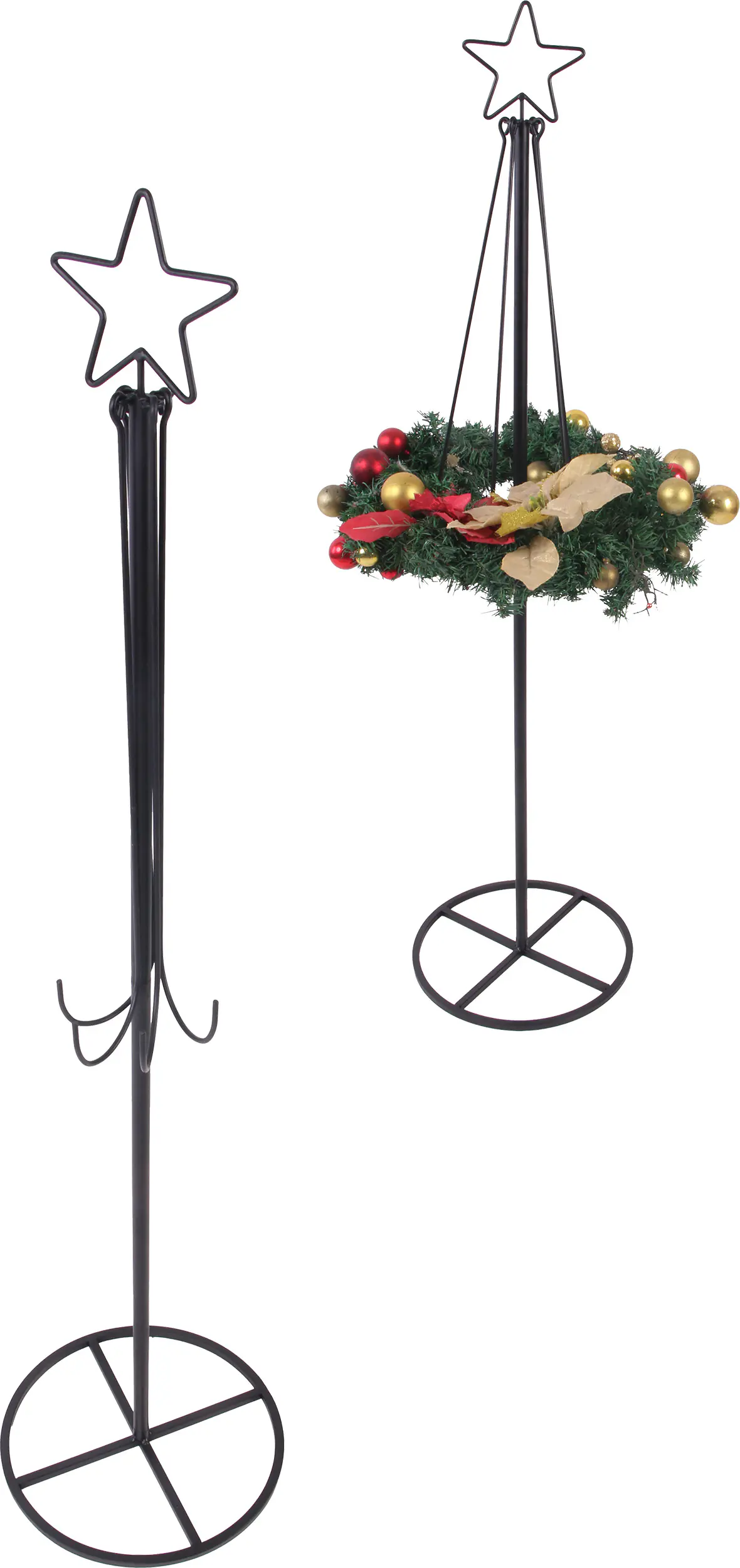 TrendLine Kranzhalter Metall 119 x Ø 30 cm schwarz