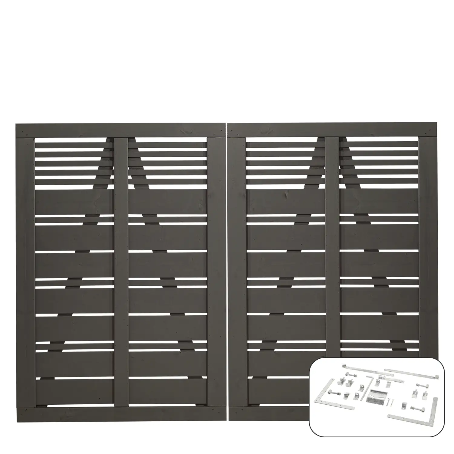 Plus Doppeltor Silence inkl. Beschläge 200 x 140 cm umbragrau fungizidbehandelt