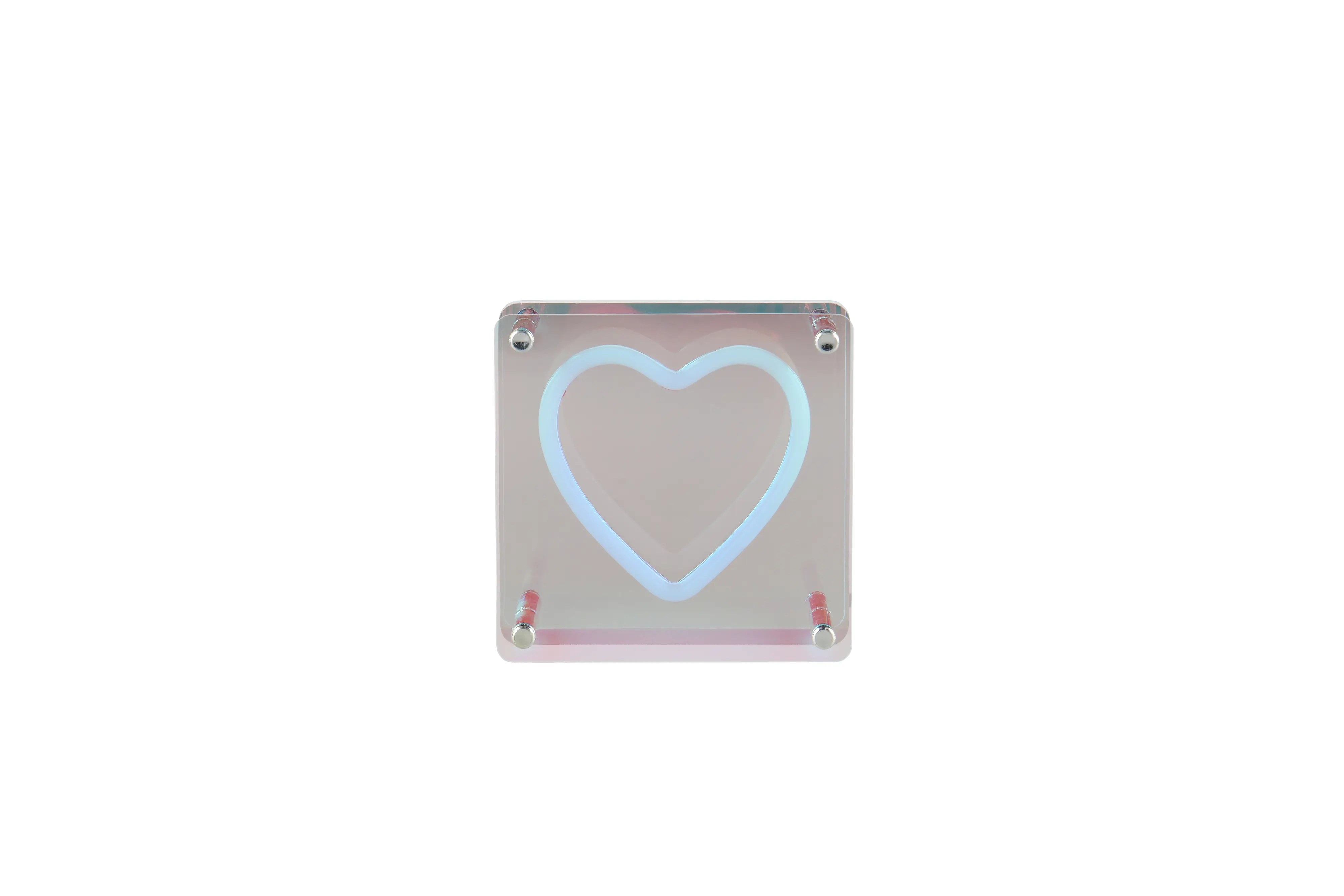 Reality LED-Tischleuchte Querido Fun Herz 14,5 x 14,5 cm warmweiß transparent irisierend