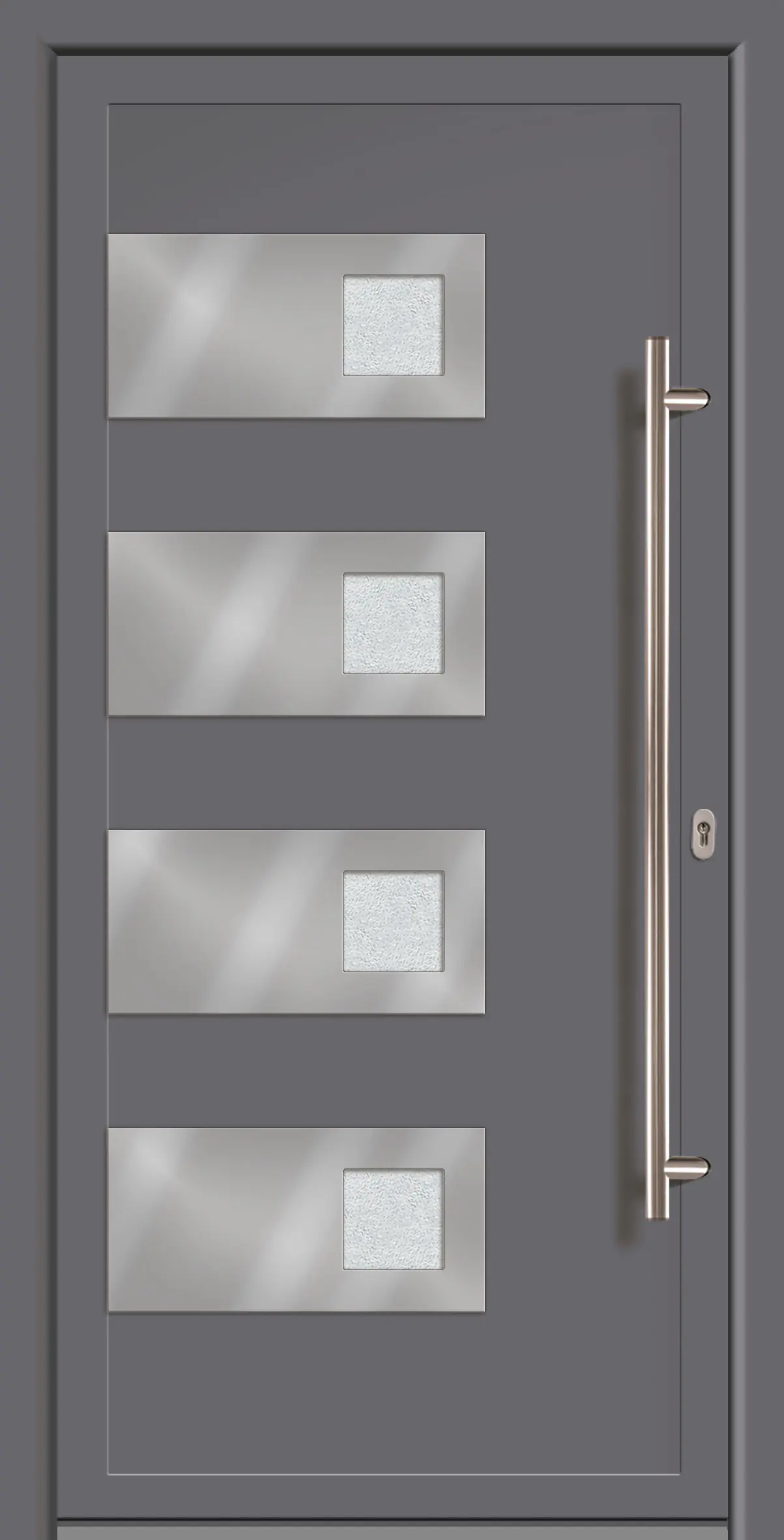 Meeth Haustür Exclusiv Modell 897 98 x 208 cm, DIN rechts, weiß/titan