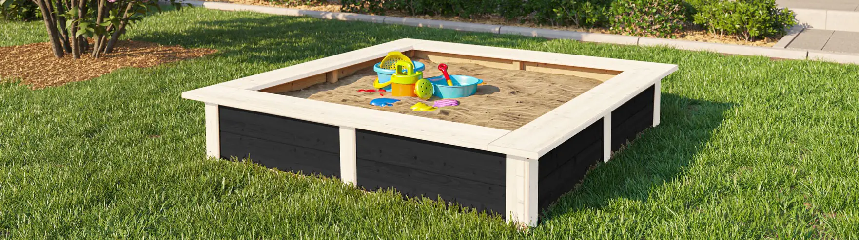 Weka Sandkasten Aina 119 x 119 cm anthrazit-weiß