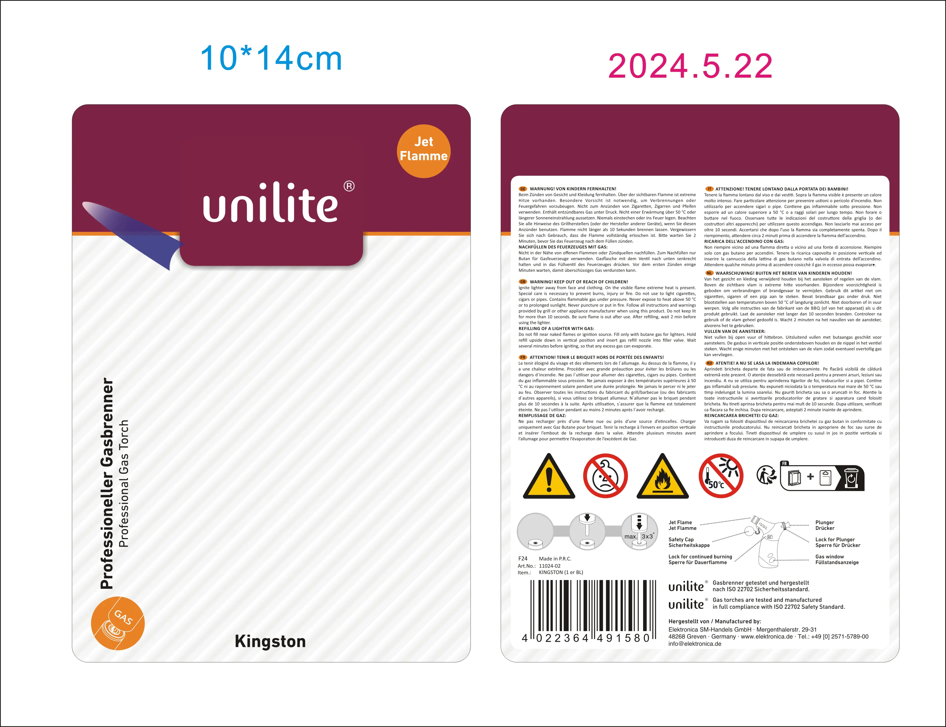 Unilite Professional Gasbrenner Kingston