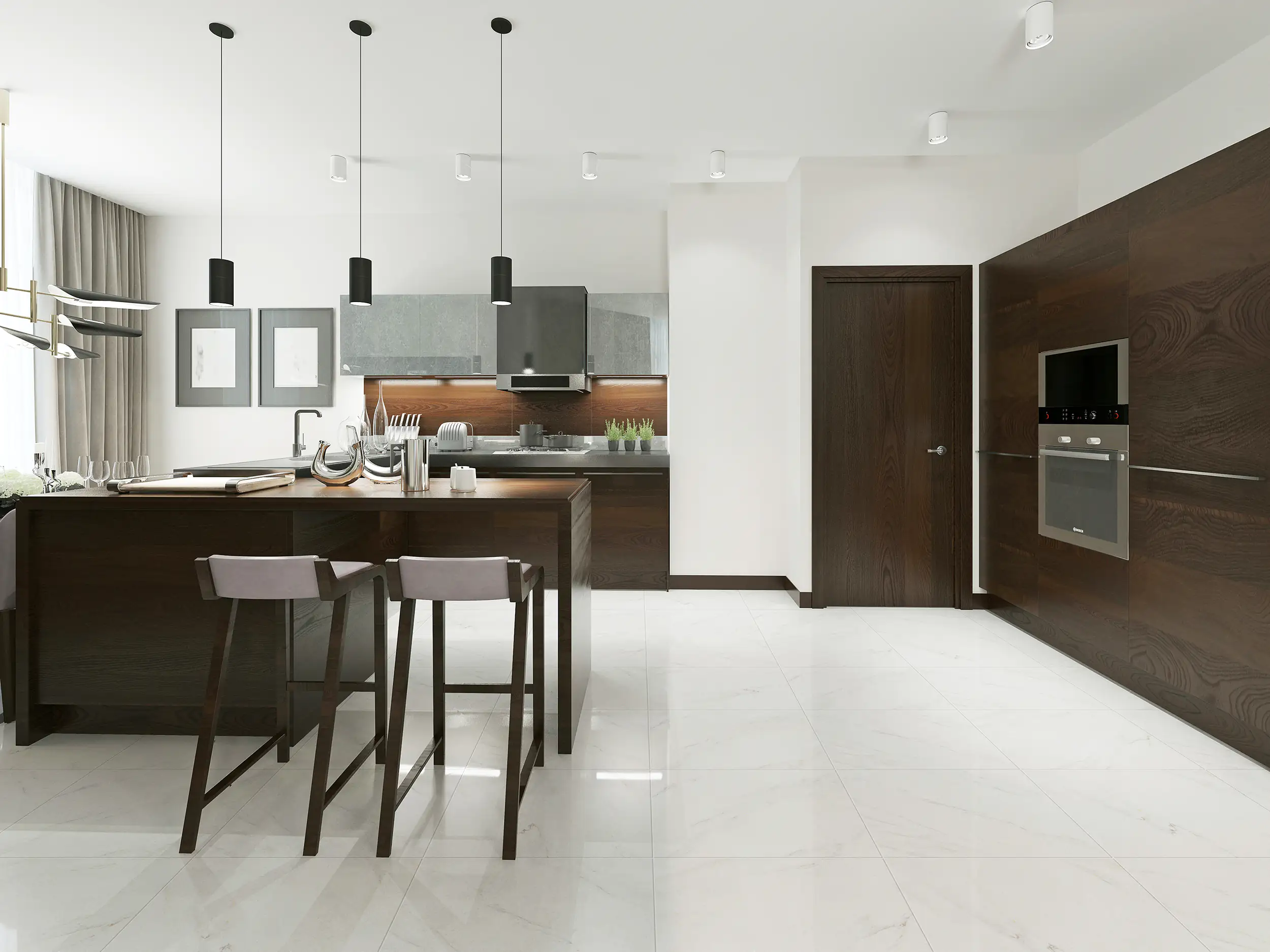 Bodenfliese Feinsteinzeug Lumitec Carrara 60 x 60 cm weiß