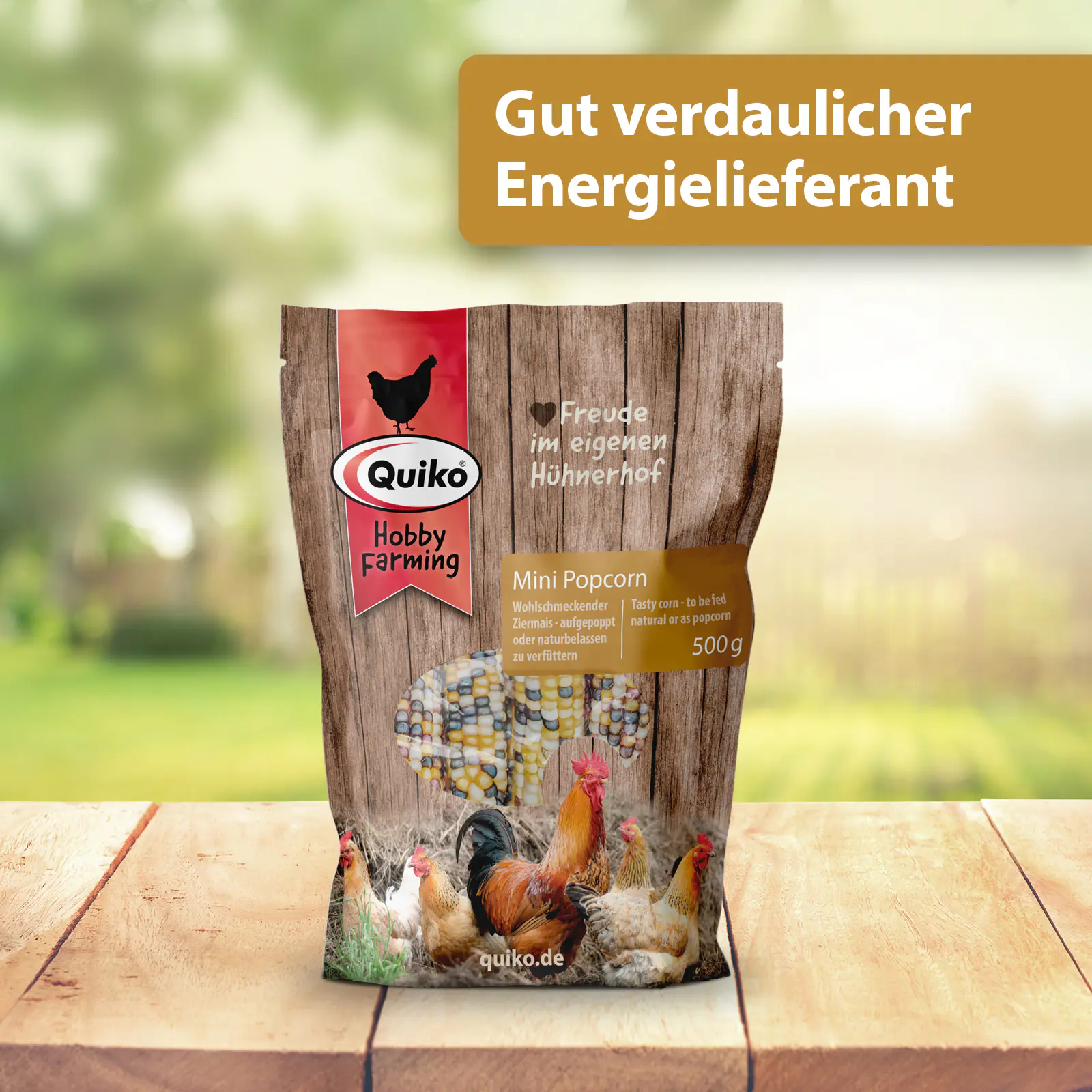 Quiko Hobbyfarming Mini Popcorn für Hühner und Geflügel 500 g