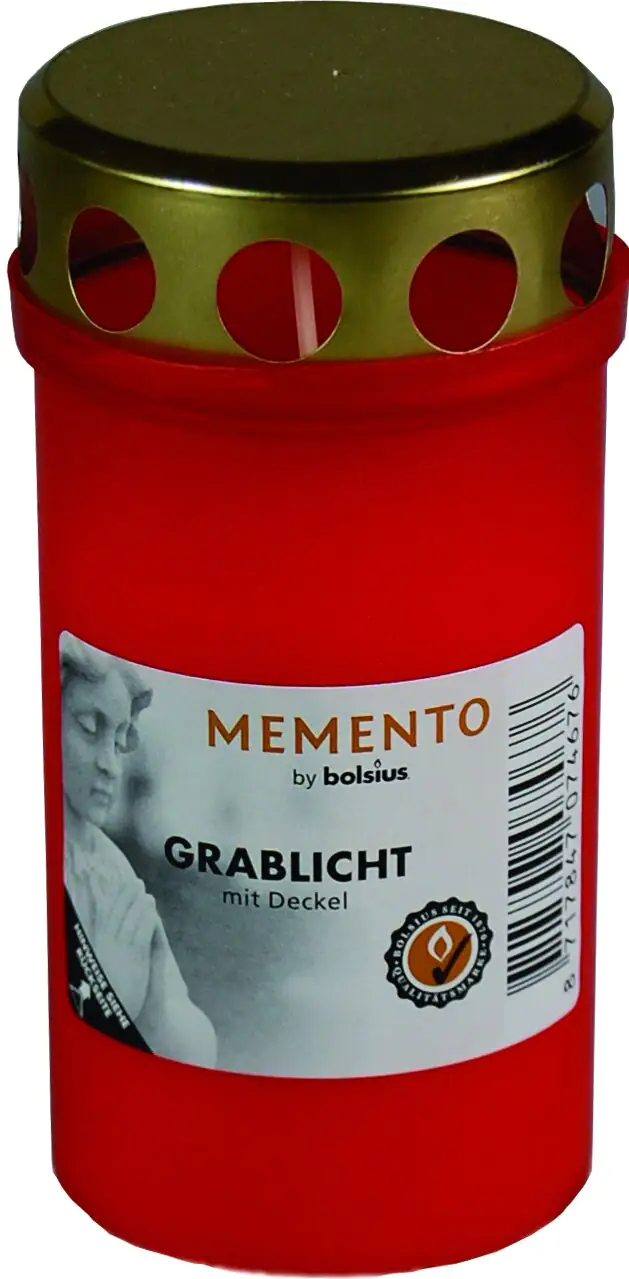 Bolsius Dauerbrenner Nr. 3 rot, Höhe 12 cm, Ø 6,1 cm, mit Deckel