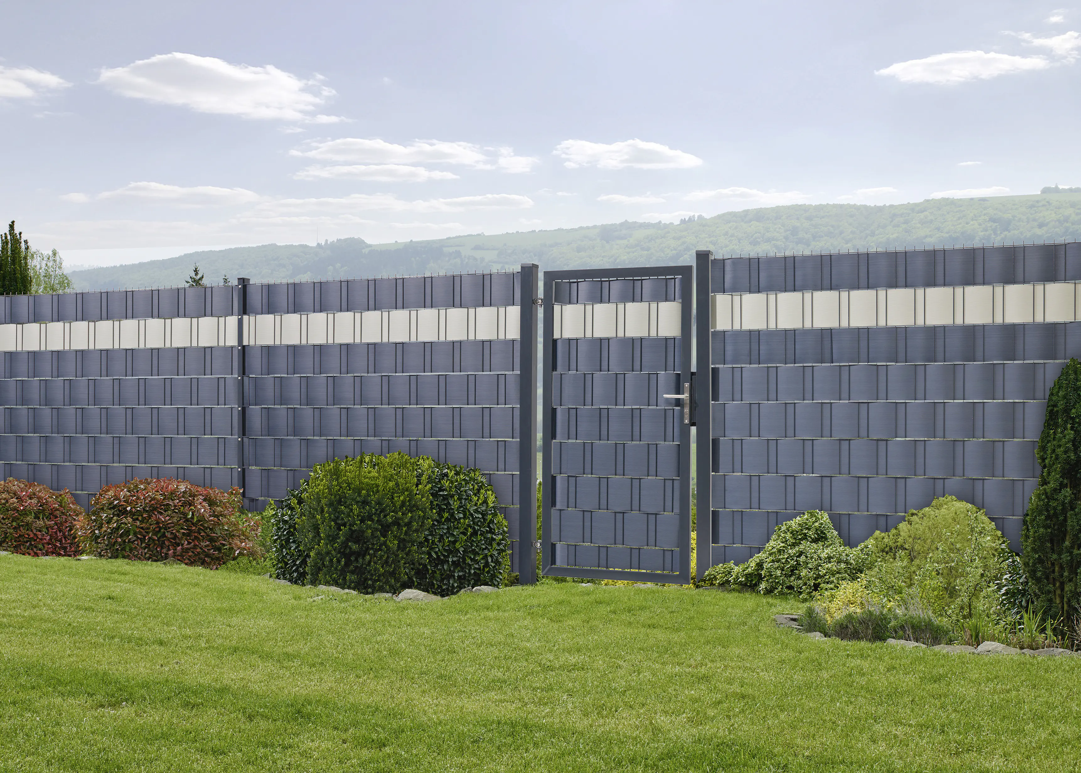 Floraworld Doppelstabmatte-Zaun Comfort 201 x 183 cm anthrazit