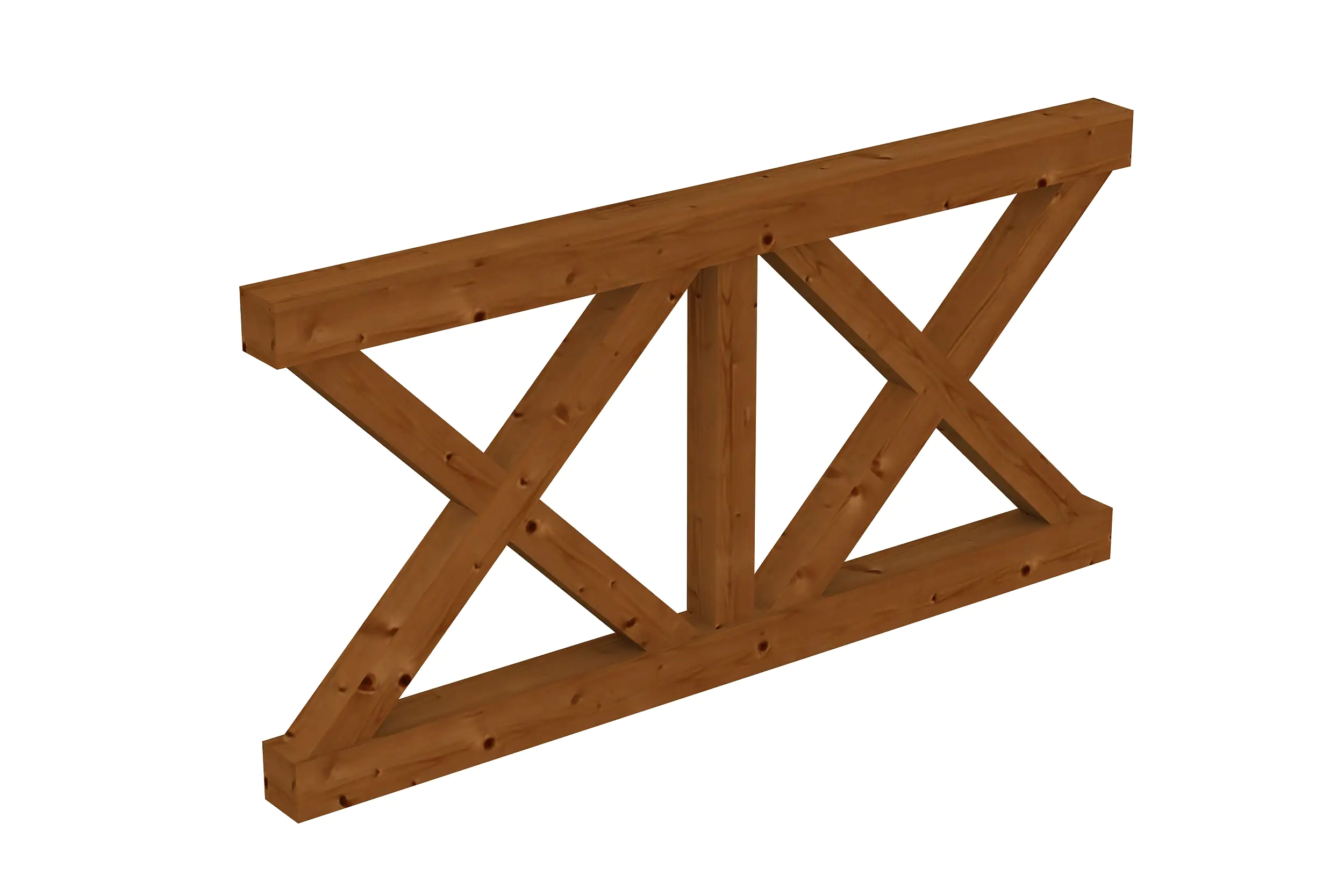 SKAN HOLZ Brüstung Andreaskreuz 170 x 84 cm, Fichte, lasiert in Nussbaum