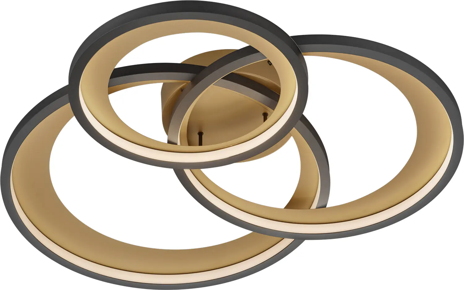 Trio LED Deckenleuchte Granda schwarz/gold warmweiß