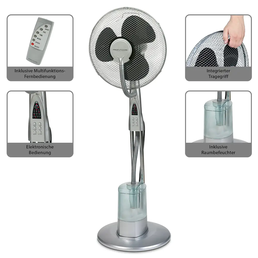Proficare Standventilator mit Wasservernebelung PC VL 3069 LB Proficare Standventilator mit Wasservernebelung PC VL 3069 LB