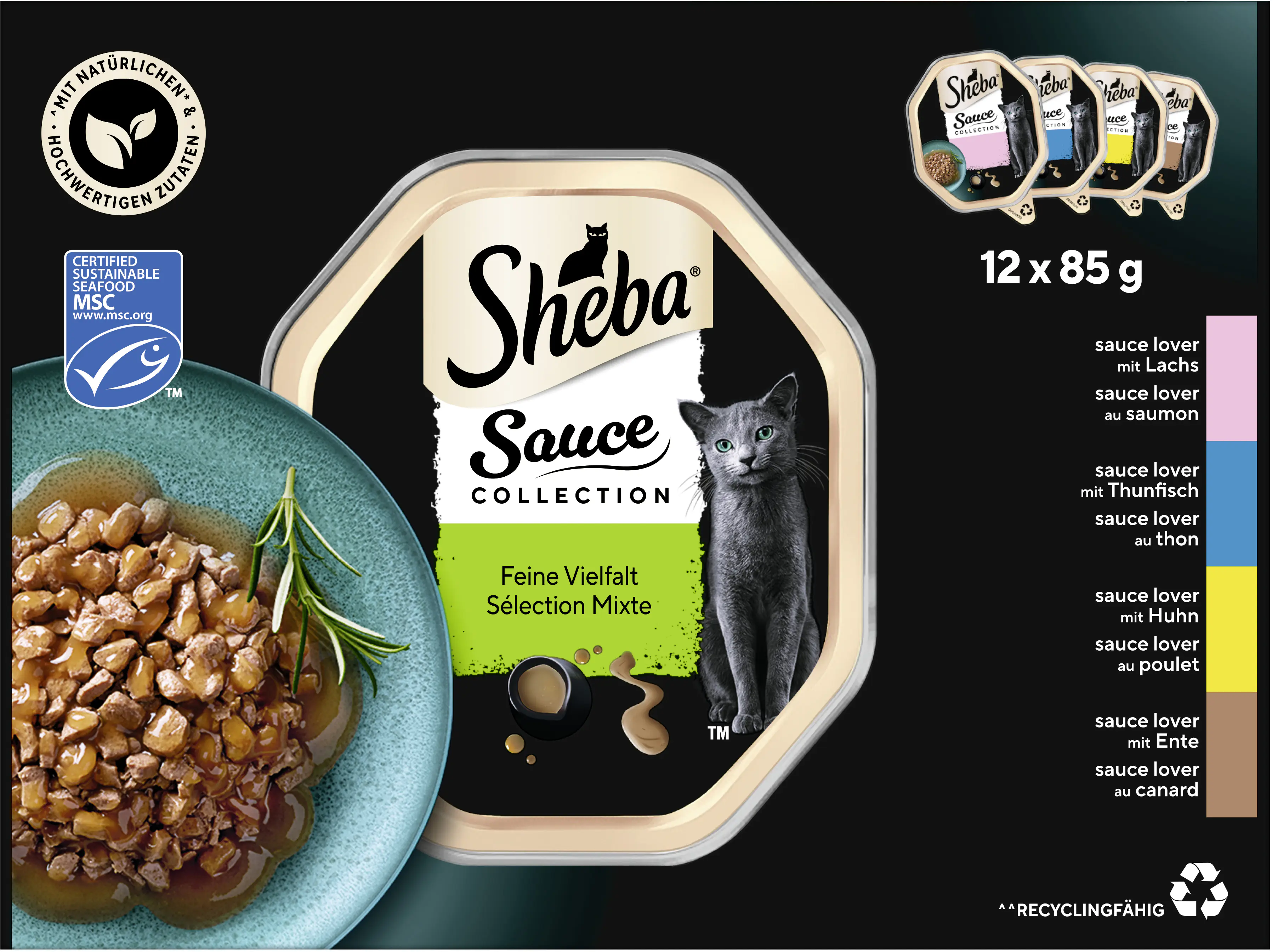 Sheba Sauce Collection Katzennassfutter Adult MSC 12 x 85 g Fisch & Fleisch Variationen Sheba Sauce Collection Katzennassfutter Adult MSC 12 x 85 g Fisch & Fleisch Variationen
