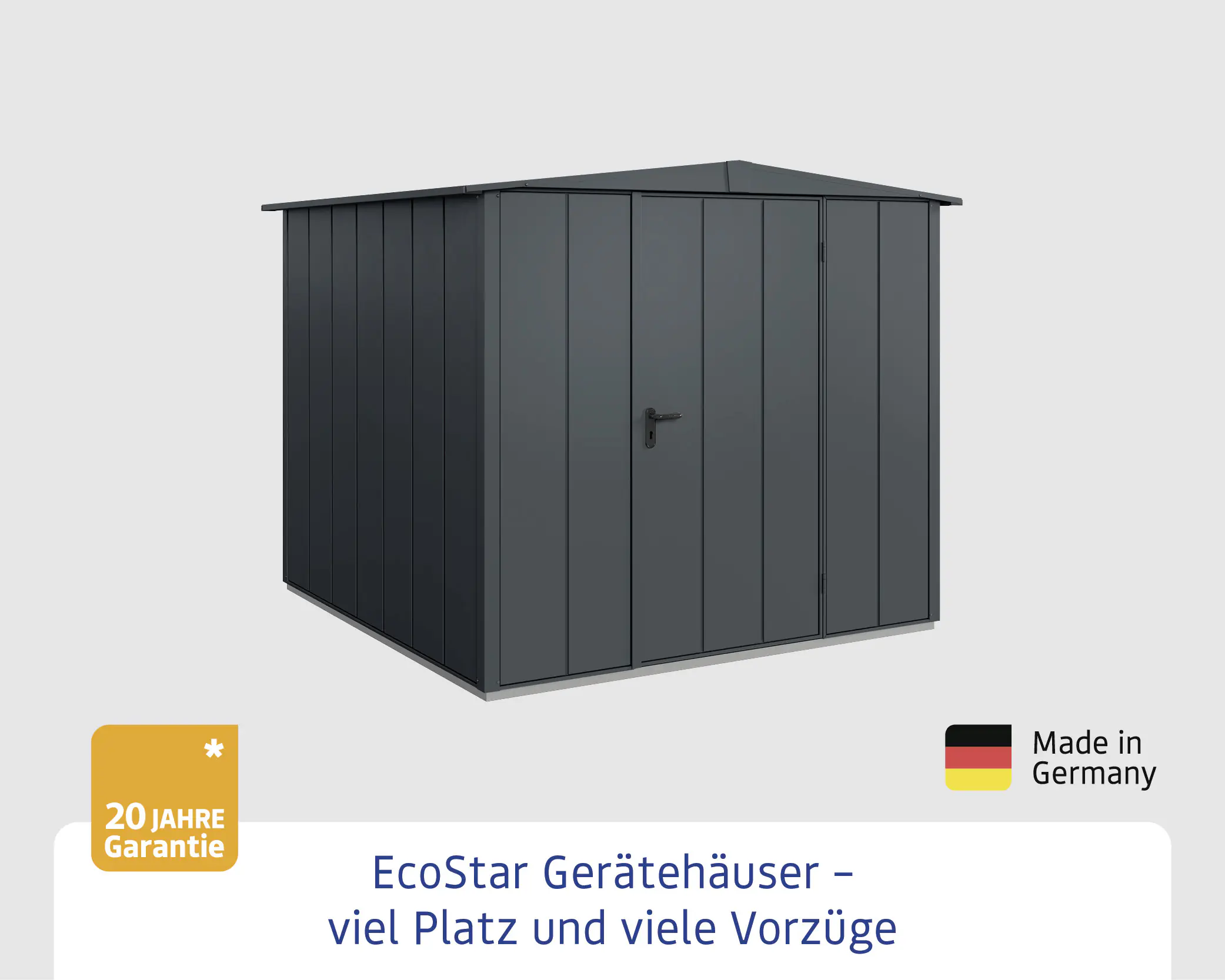 EcoStar Gerätehaus Elegant-S Typ 2 anthrazitgrau 1 flg 258,8 x 247,7 cm
