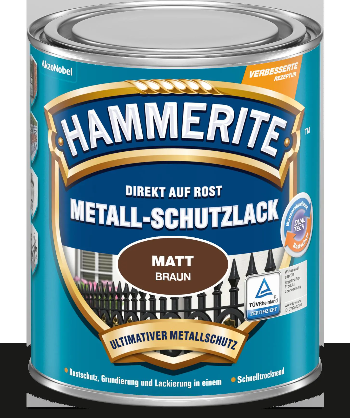 Hammerite Metall-Schutzlack 250 ml braun matt  Hammerite Metall-Schutzlack 250 ml braun matt
