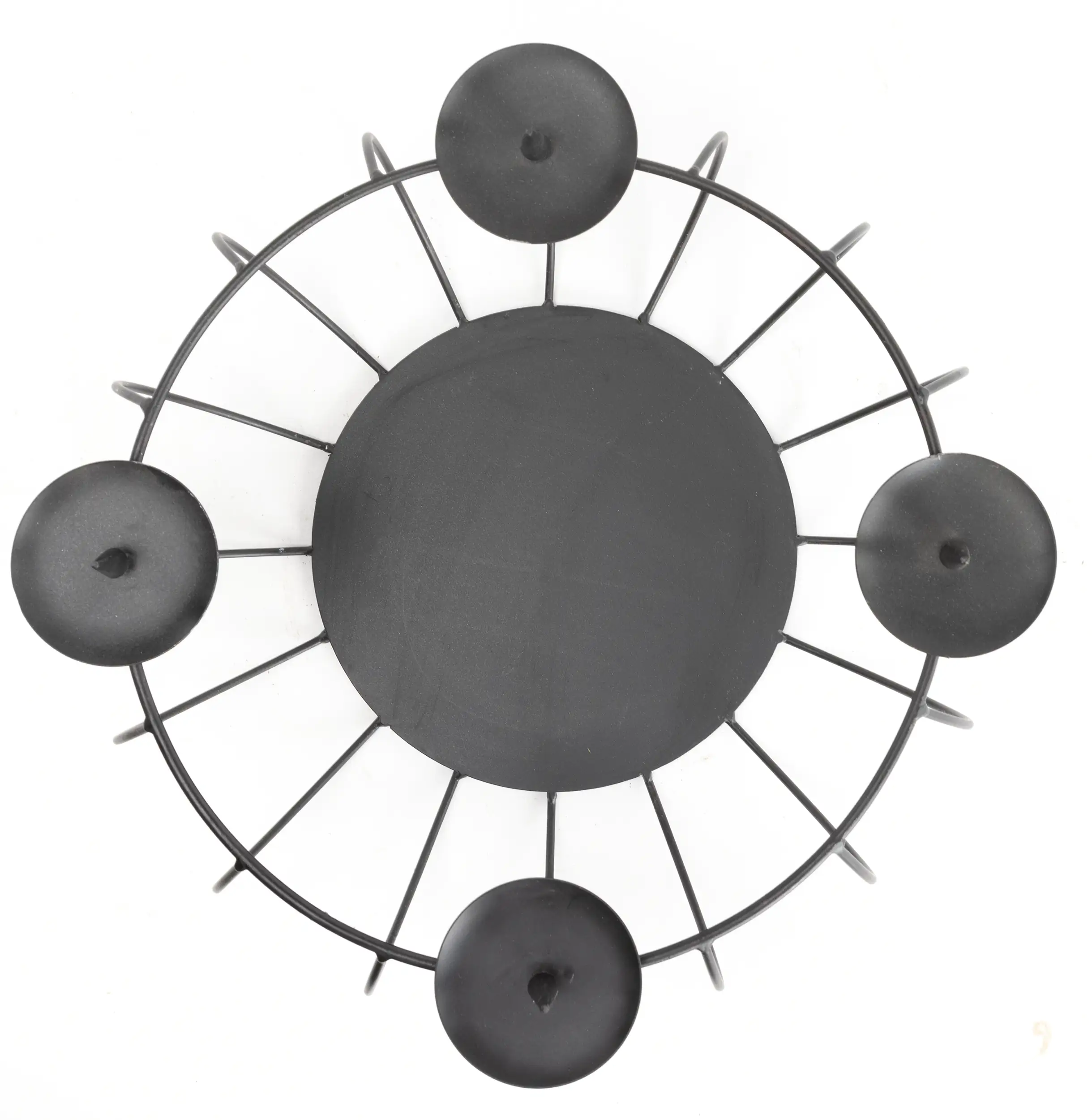 TrendLine Adventskranz Metall Ø 30 x 15 cm schwarz