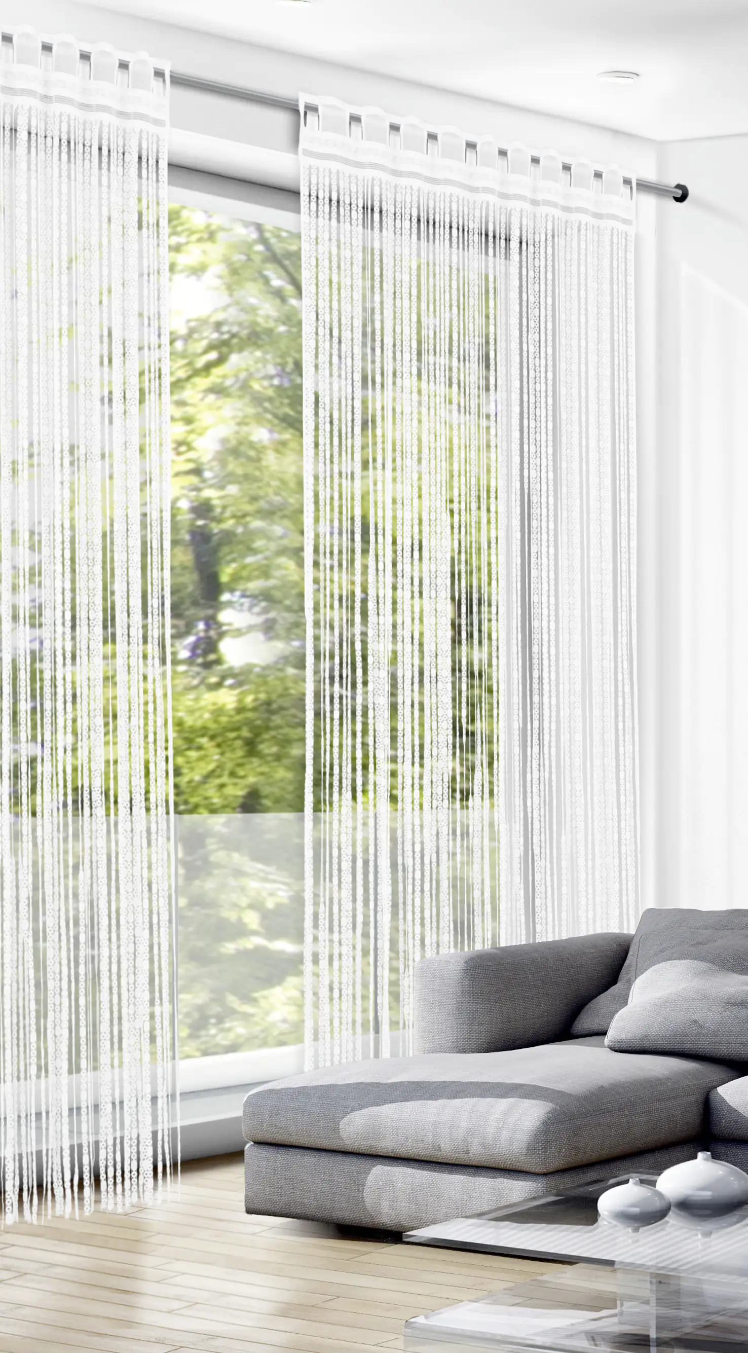 Neusser Collection Fadengardine Sarah Jaquard, weiß 95 x 245 cm