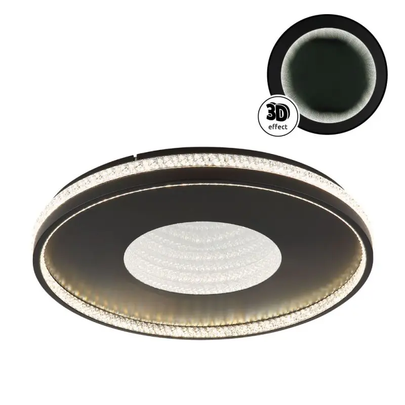 Globo Deckenleuchte Shirley Ø 50,5 x 6,5 cm schwarz CCT