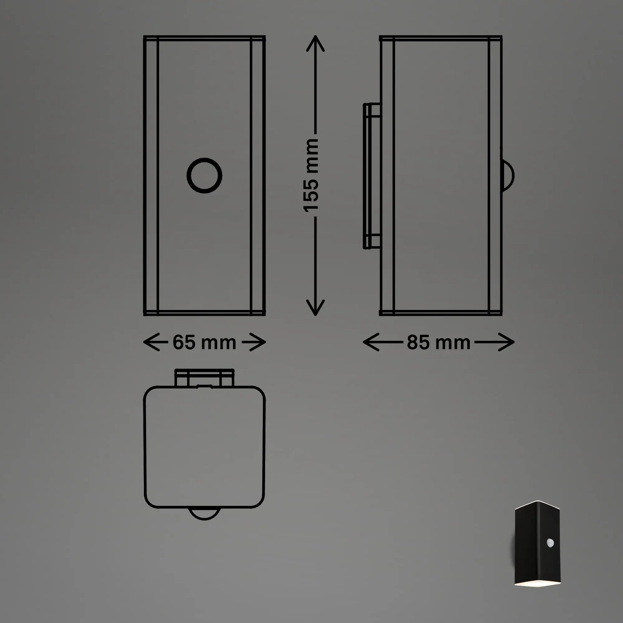 Briloner LED Akku-Außenwandleuchte Kona Akku 6W schwarz Bewegungssensor Briloner LED Akku-Außenwandleuchte Kona Akku 6W schwarz Bewegungssensor